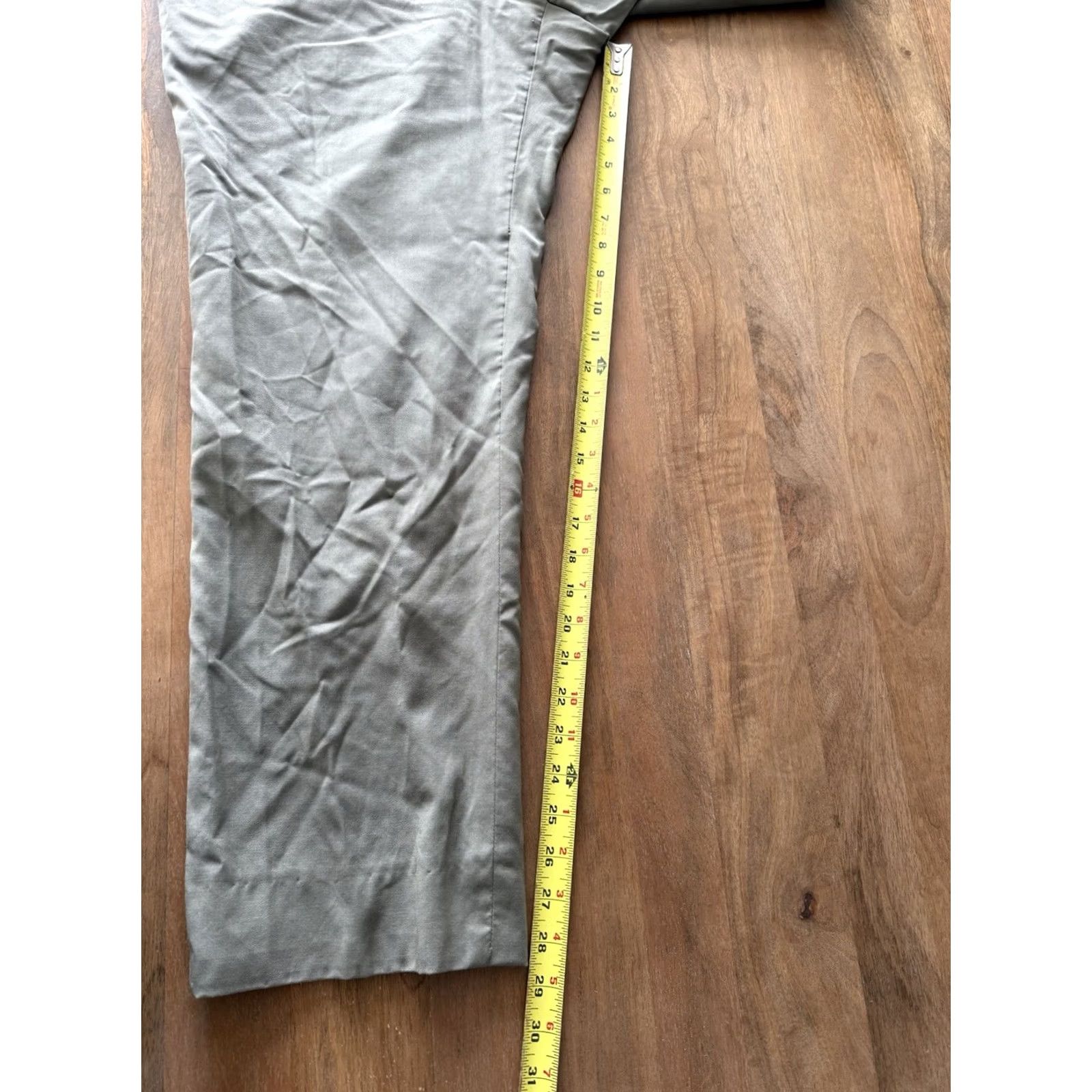 Vintage Tollegno 1900 Green Wool Dress Pants Mens Size 40x29 Trousers Regular Flat Front 5-Pocket Back Pocket Button Zipper Front Men’s Pants Size US 40 / EU 56 - 7 Thumbnail