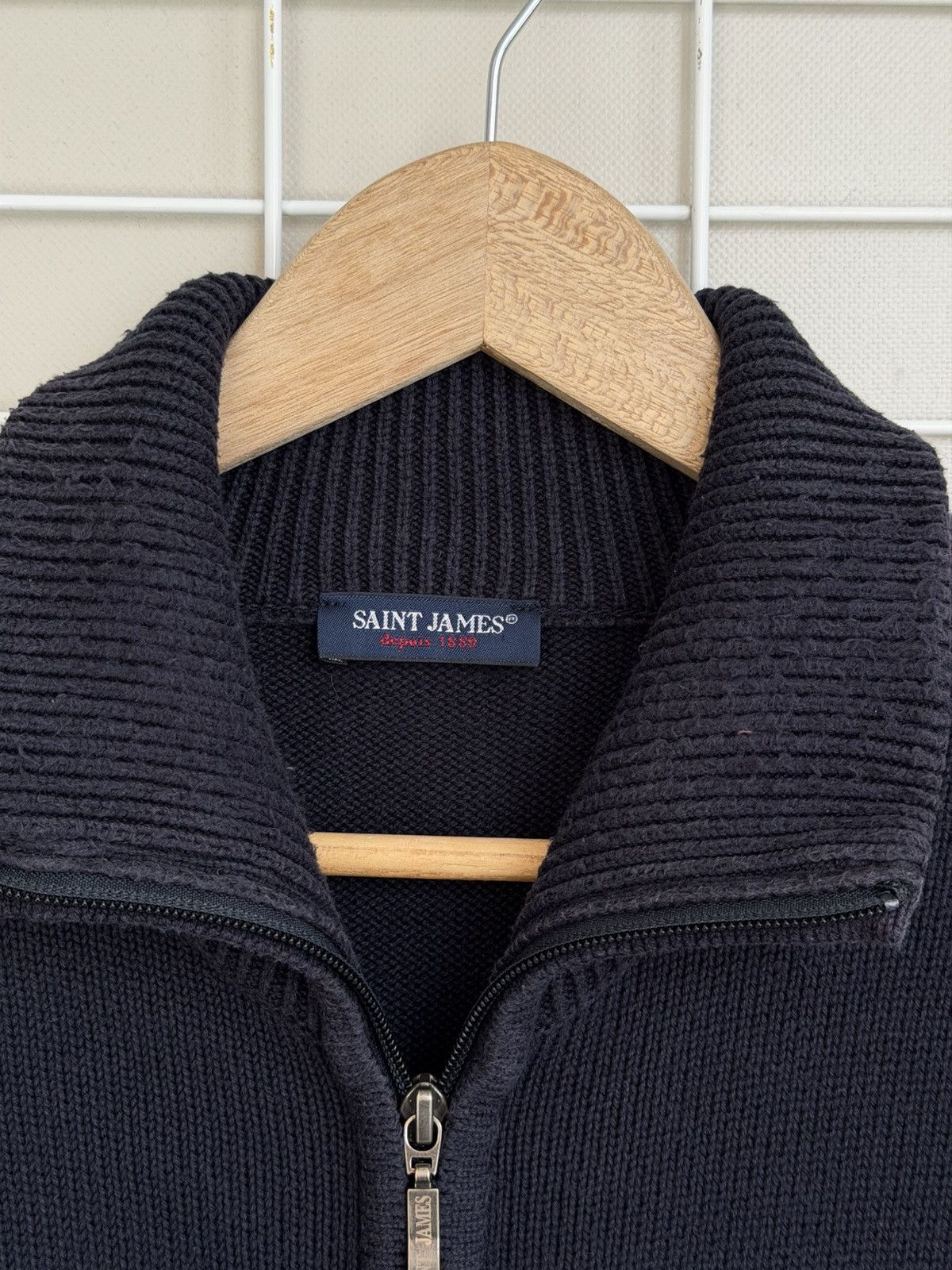Saint James Saint James Zip Knit Sweater Mens Size M Navy Blue Vintage Size US M / EU 48-50 / 2 - 11 Thumbnail