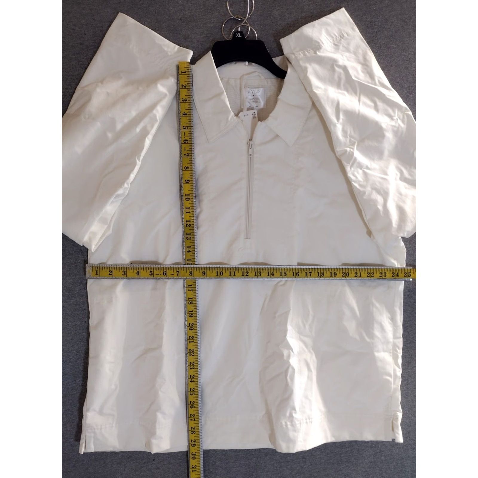 Vintage Stylus Ladarius Campbell Pull Over Long Sleeve 1/4 Zip Shirt Ivory XL Mens Classic Modern Casual Style Shirt Size US XL / EU 56 / 4 - 4 Thumbnail