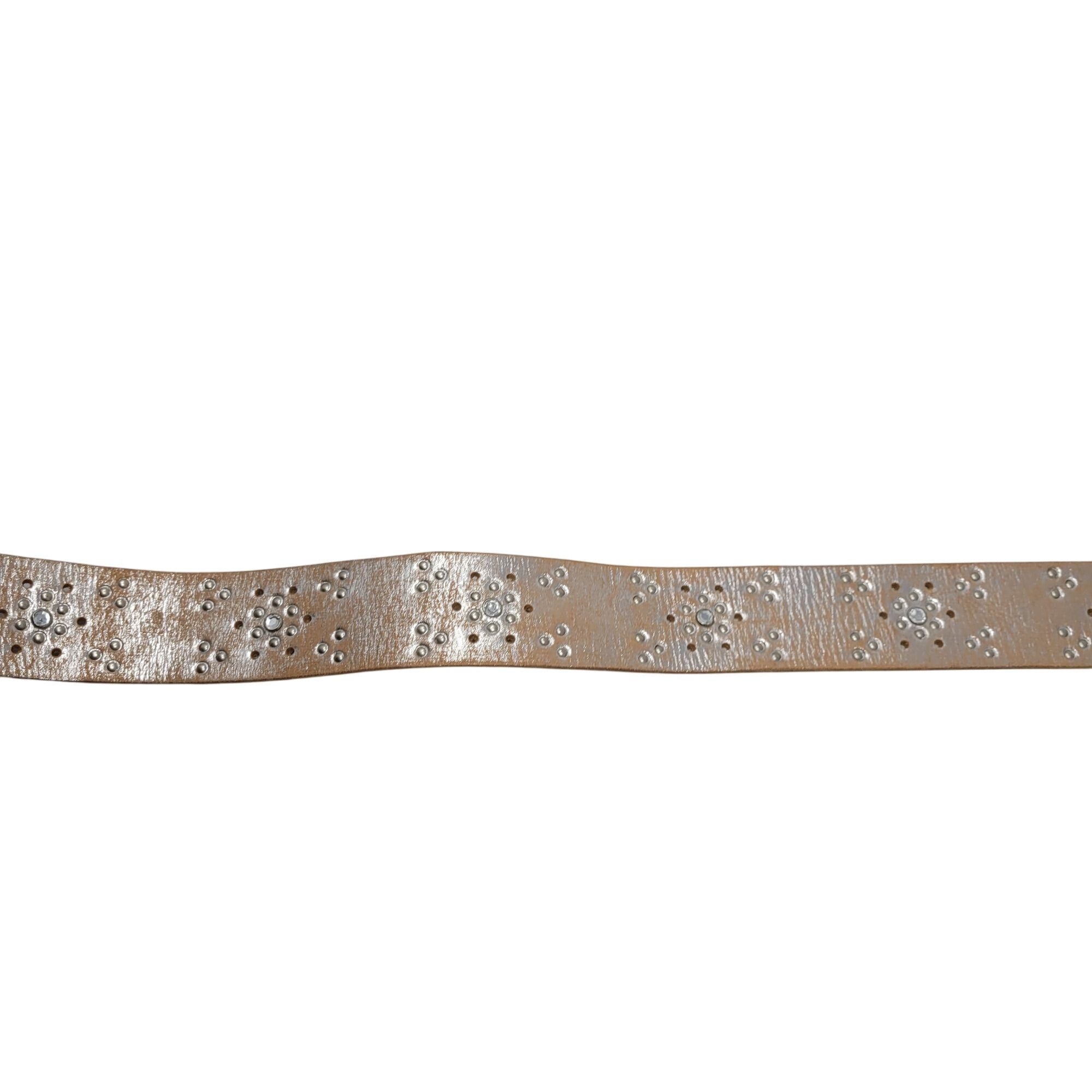 Aeropostale Aeropostale Western Studded Rhinestone Leather Belt Sz S Tan Size ONE SIZE - 8 Thumbnail
