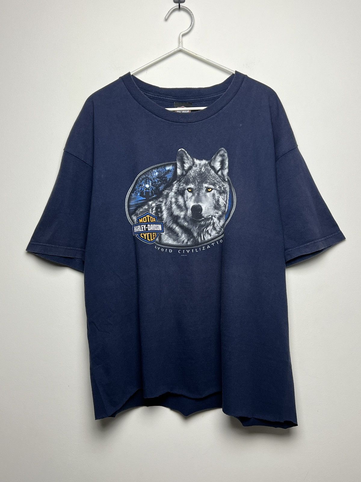 Harley Davidson AVOID CIVILIZATION harley davidson y2k crop oversized shirt Size US L / EU 52-54 / 3 - 1 Thumbnail