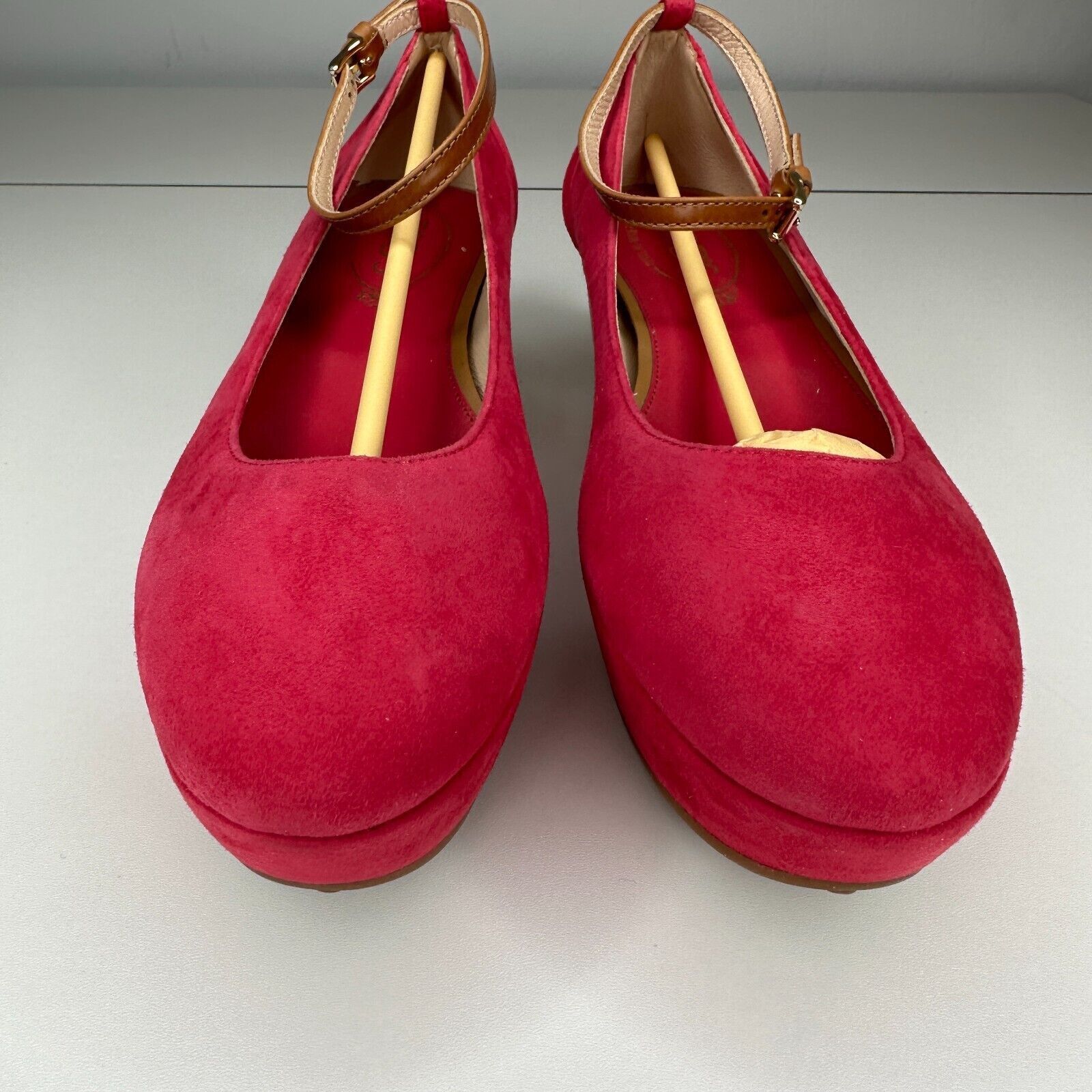 Tod's Tod's Pink Suede Ankle Strap Round Toe Wedge Shoes 38 / 8 Size US 8 / IT 38 - 5 Thumbnail