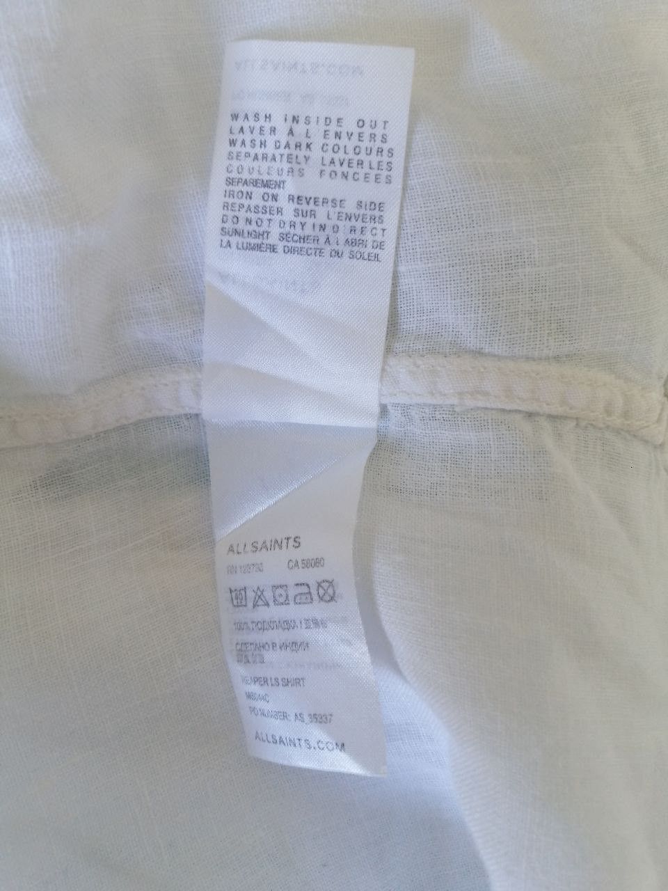 Allsaints White linen shirt All Saints Size US M / EU 48-50 / 2 - 7 Thumbnail