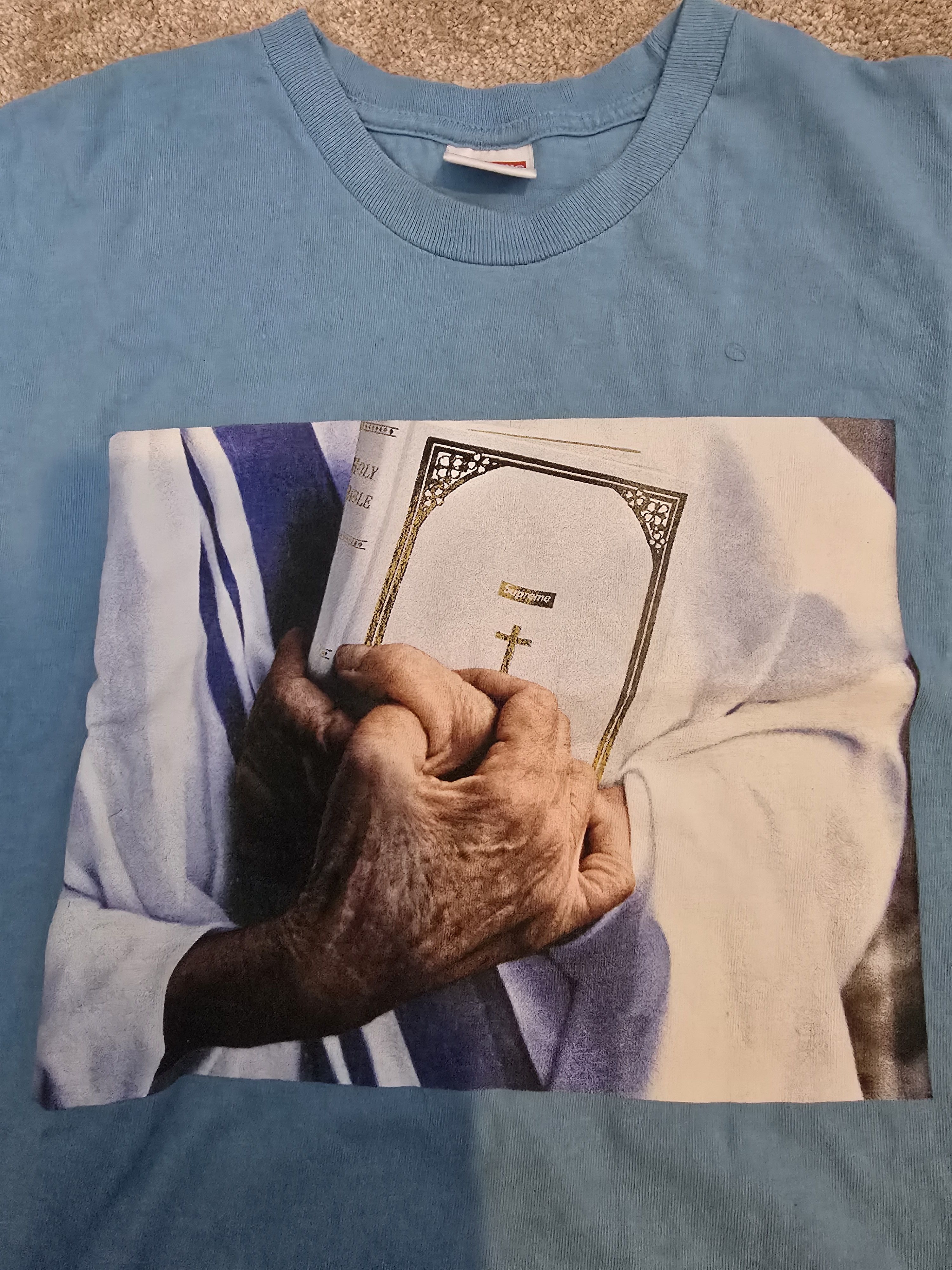Supreme Supreme Bible Tee Light Slate Size US M / EU 48-50 / 2 - 2 Thumbnail
