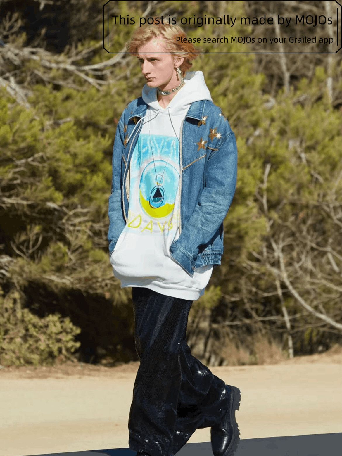 Celine Sz M Celine 22SS Golden Star Zip-up Denim Jacket mojos15947 Size US M / EU 48-50 / 2 - 7 Thumbnail
