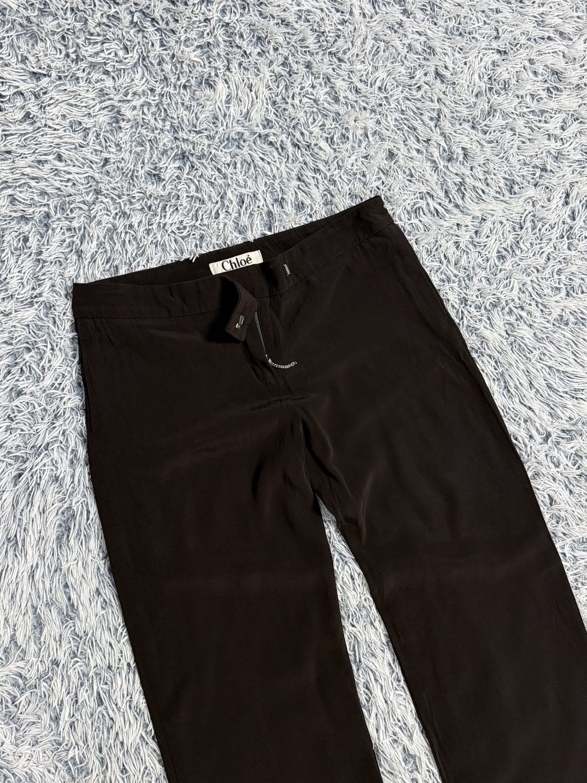 Chloe Vintage Chloe Straight Trousers pants wide leg brown Size 25" / US 0 / IT 36 - 3 Thumbnail