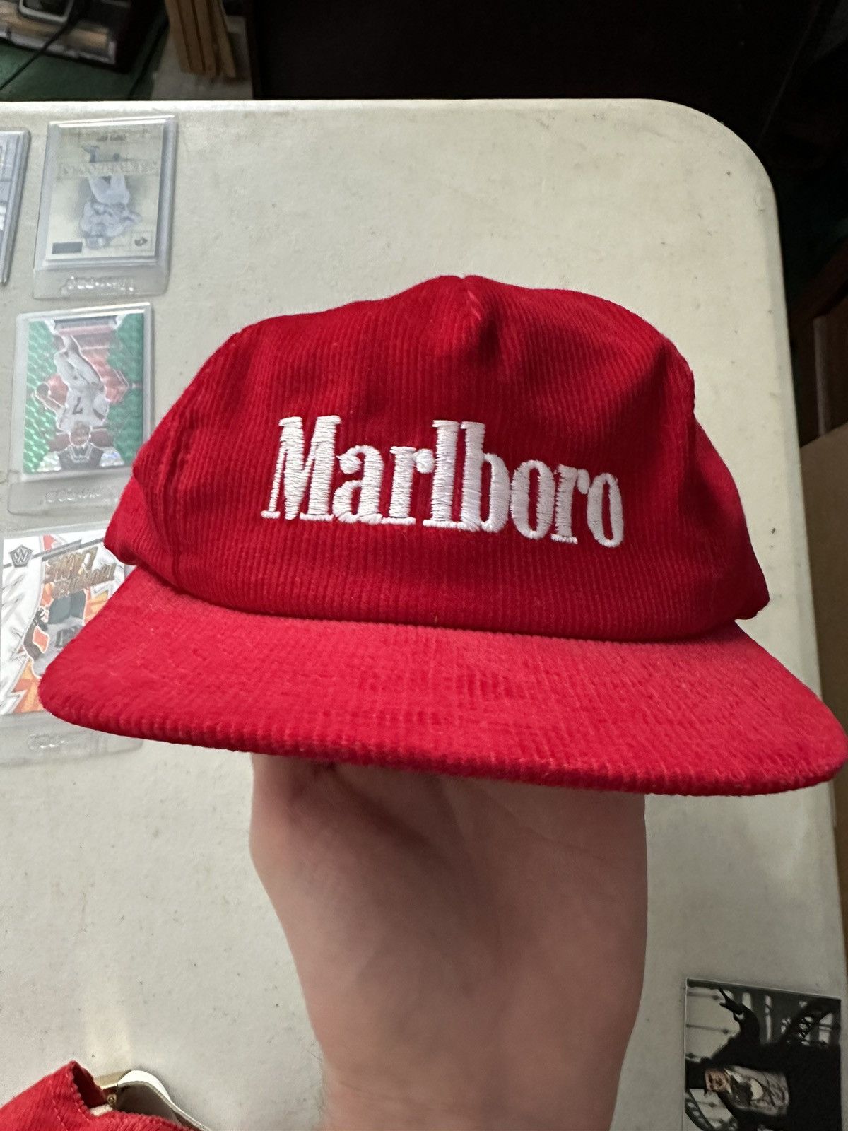 image of Vintage Marlboro Corduroy Hat in Red, Men's