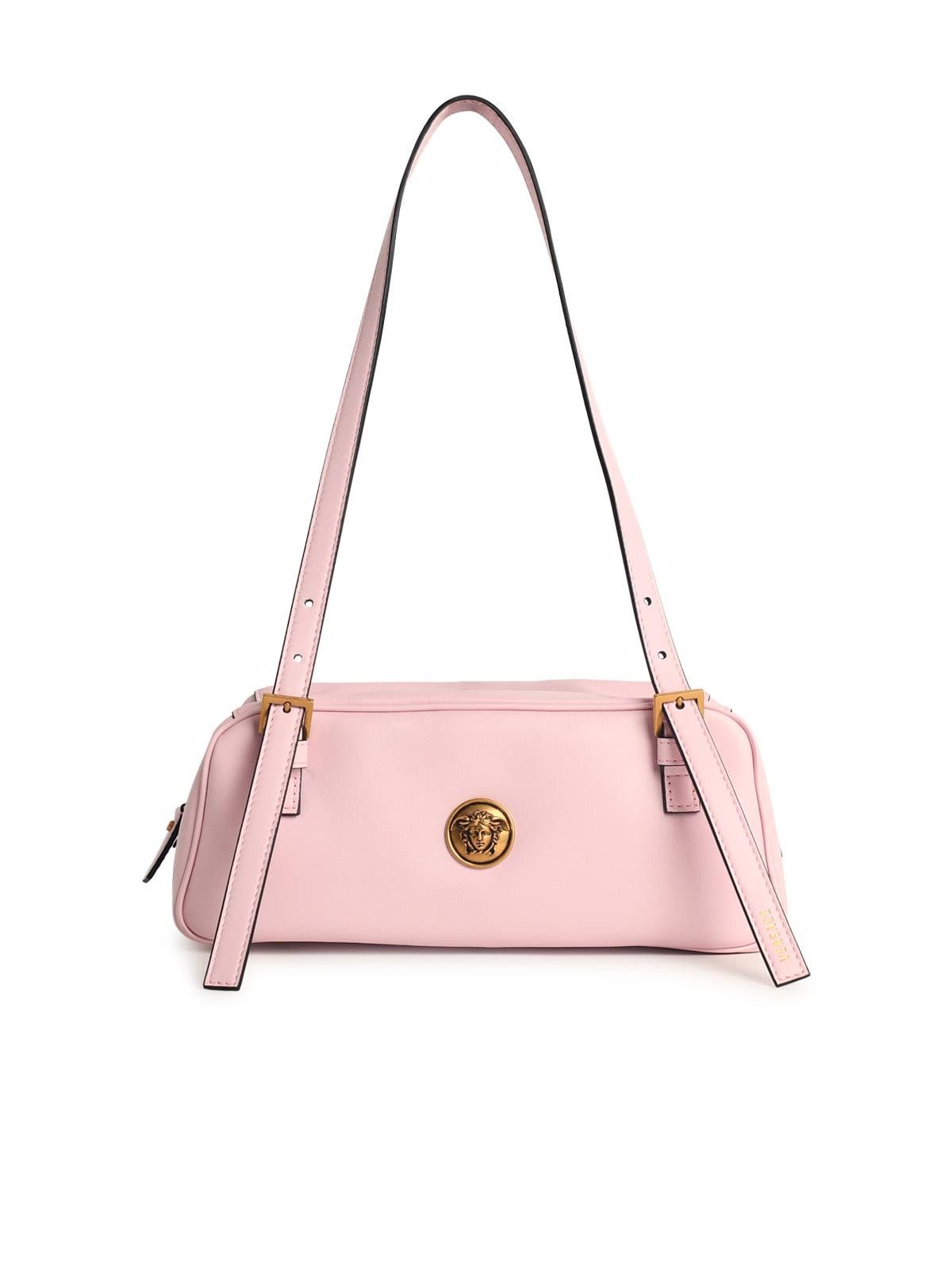 Versace VERSACE 'Emblème' Pink Nappa Leather Bowling Bag Size ONE SIZE - 1 Thumbnail
