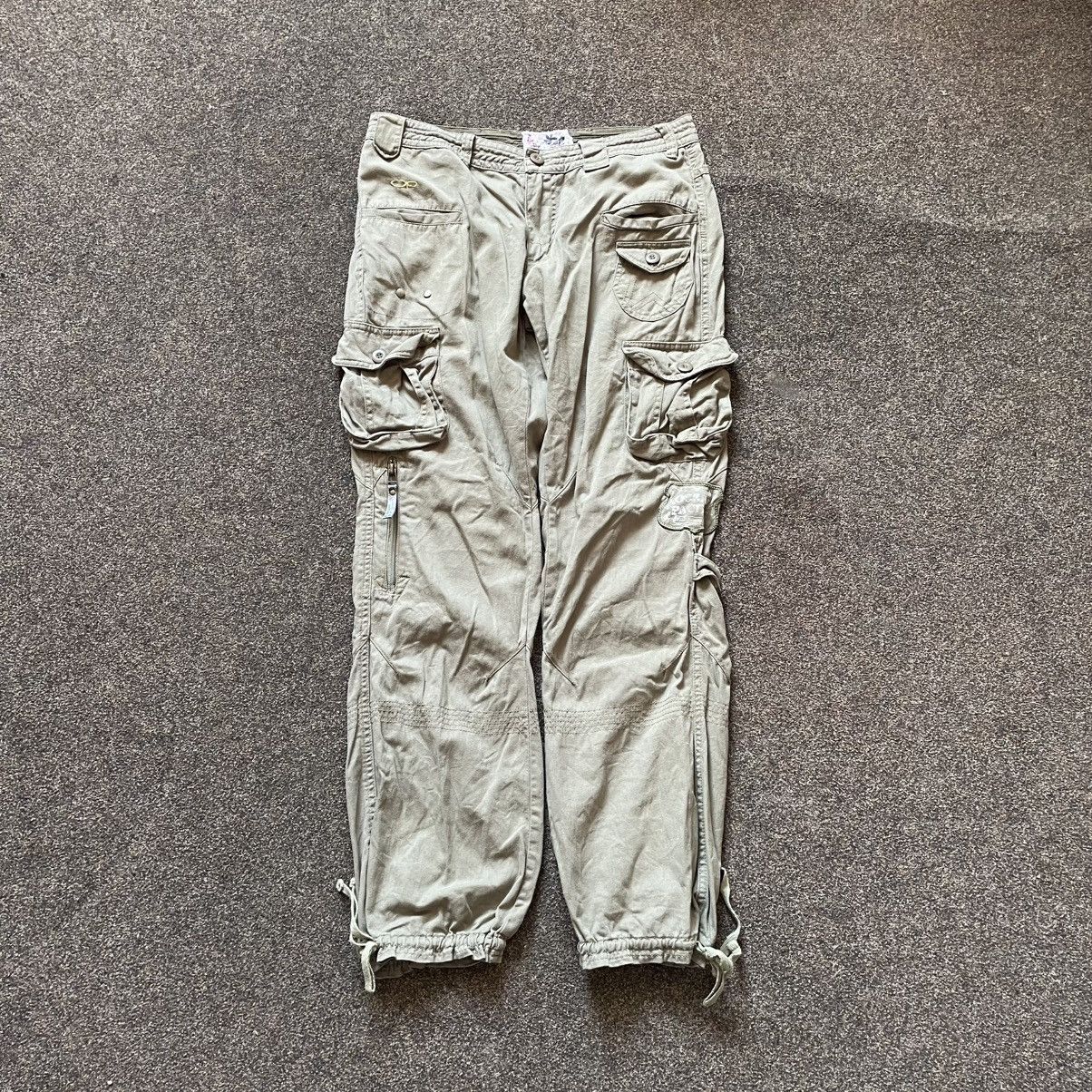 Vintage Y2K Baggy Cargo Pants Distressed Thrashed Streetwear Logo M Size 32" / US 10 / IT 46 - 1 Thumbnail