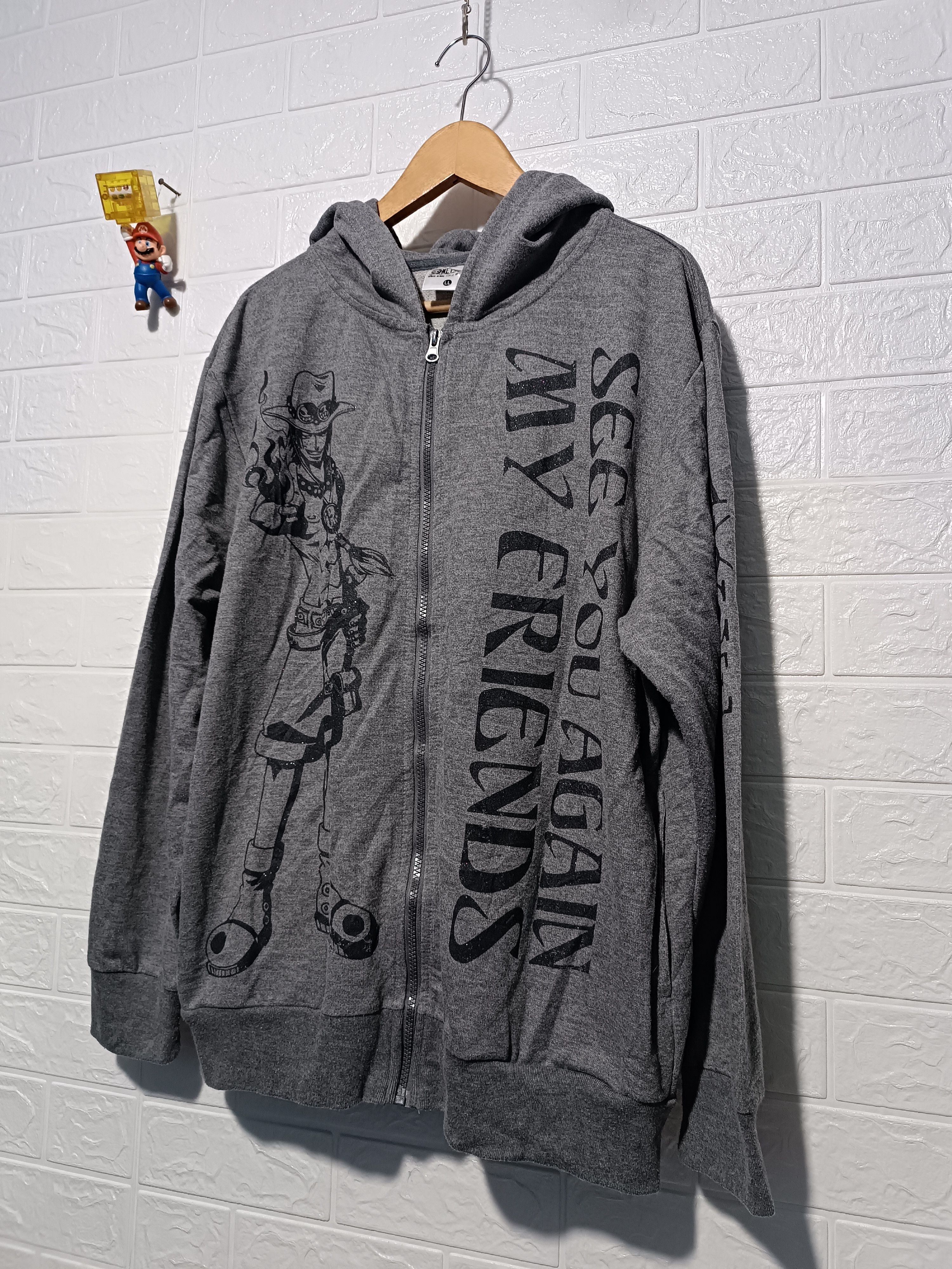 One Piece Vintage One Piece Portgas D Ace Japanese Anime Hoodie Size US M / EU 48-50 / 2 - 2 Thumbnail