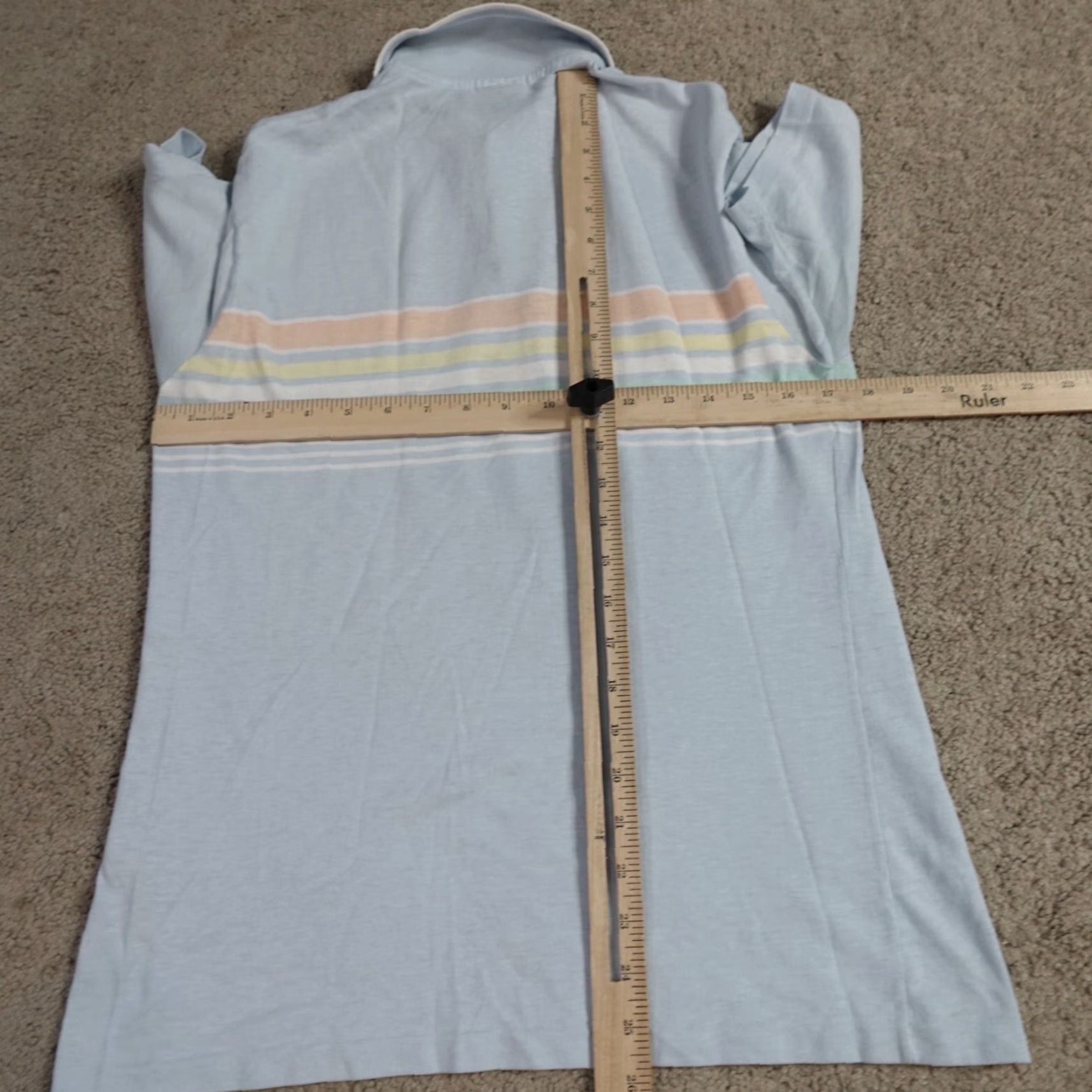 Vintage VINTAGE American Vintage Polo Shirt S Blue Striped Knit Cotton Blend Short Sleeve Collared Button Mens Size US S / EU 44-46 / 1 - 3 Thumbnail