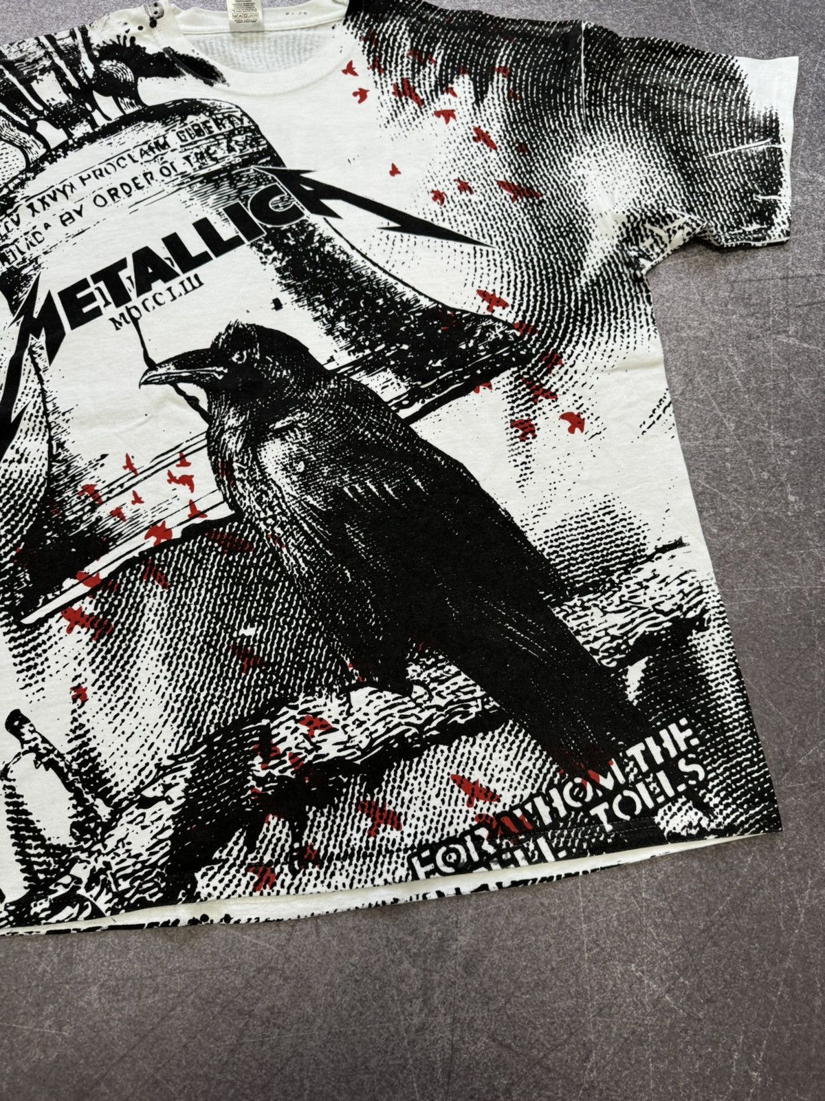 Band Tees × Vintage Metallica Crow Over Print T shirt Graphic Vintage Y2K Size US XXL / EU 58 / 5 - 6 Thumbnail
