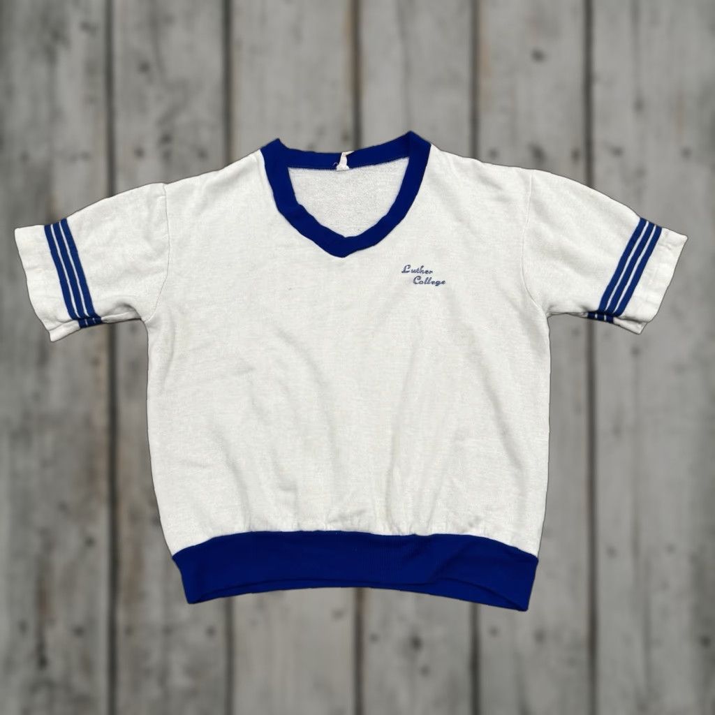 VINTAGE Luther College Gray Long Sleeve Sweatshirt Medium College Mens