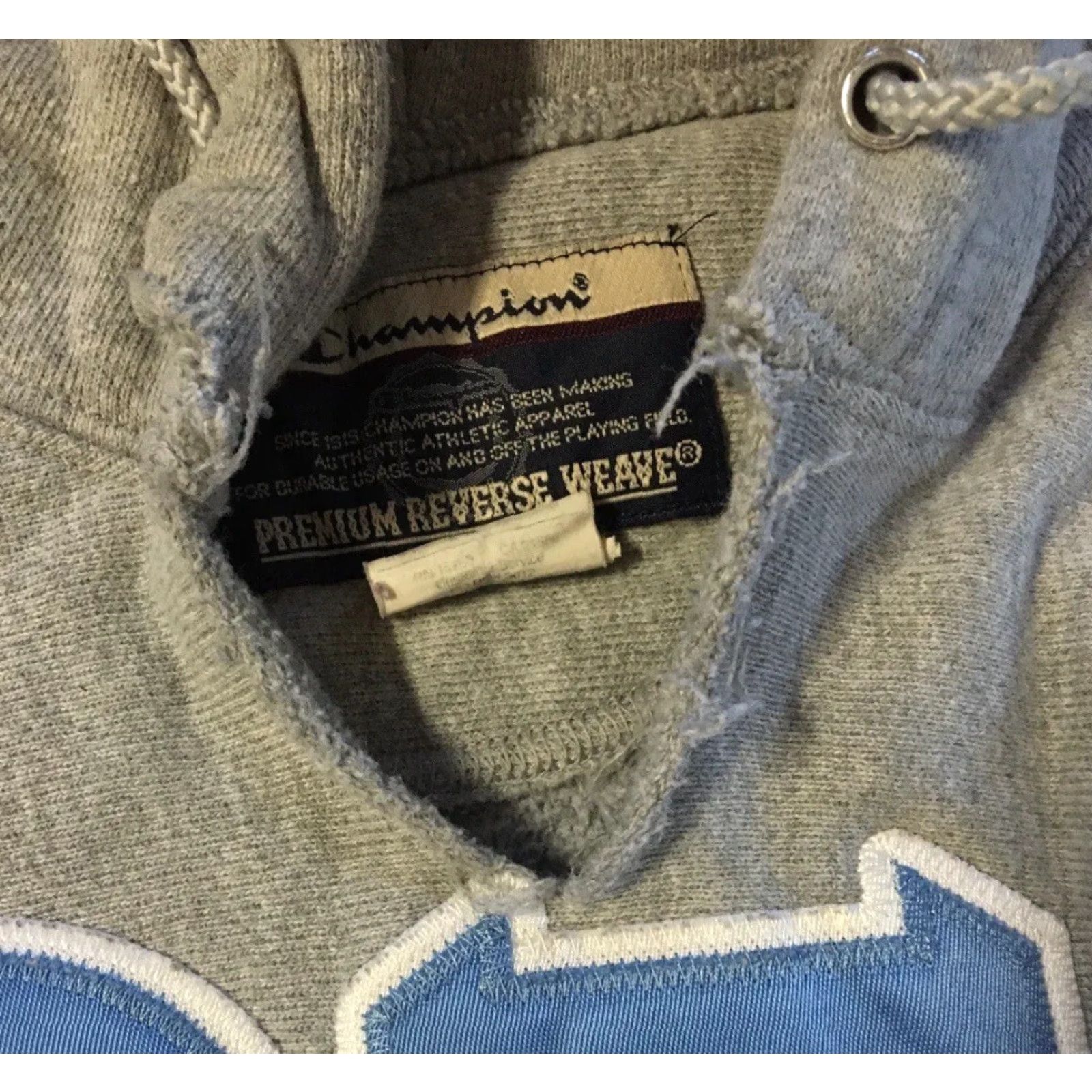 Champion VINTAGE Champion Thrashed Faded Theta Xi Gamma Sorority Reverse Weave Hoodie S Gray Women/Men? Size US S / EU 44-46 / 1 - 3 Thumbnail