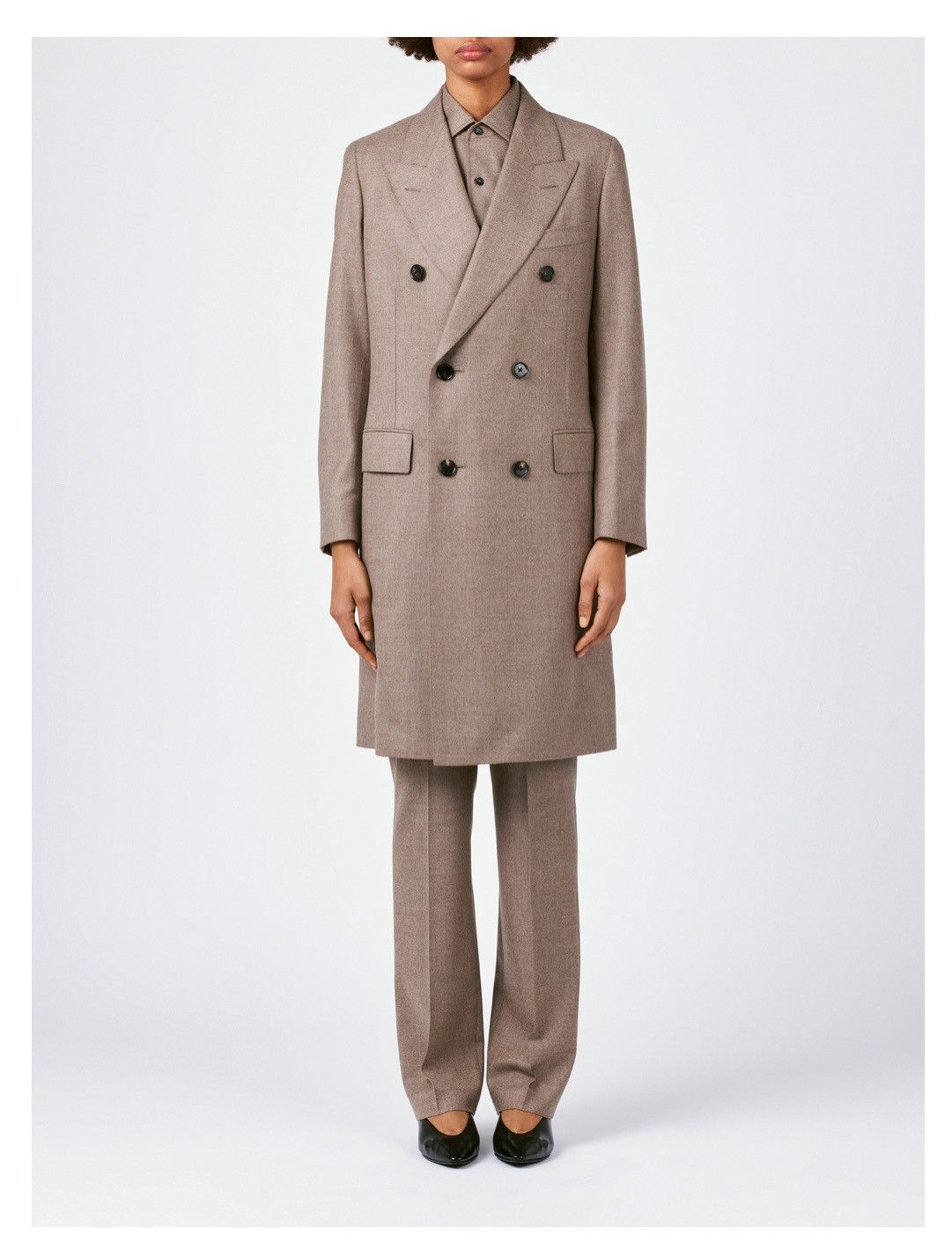 Loro Piana o1srvl11e0725 FAO3484 Virgin Wool Double-breasted Coat Grey Size M / US 6-8 / IT 42-44 - 5 Thumbnail