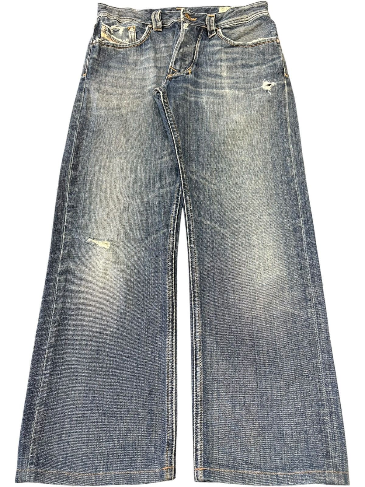 Diesel Vintage Diesel Larkee Blue Wash Distress Loose Jeans Size US 30 / EU 46 - 1 Thumbnail
