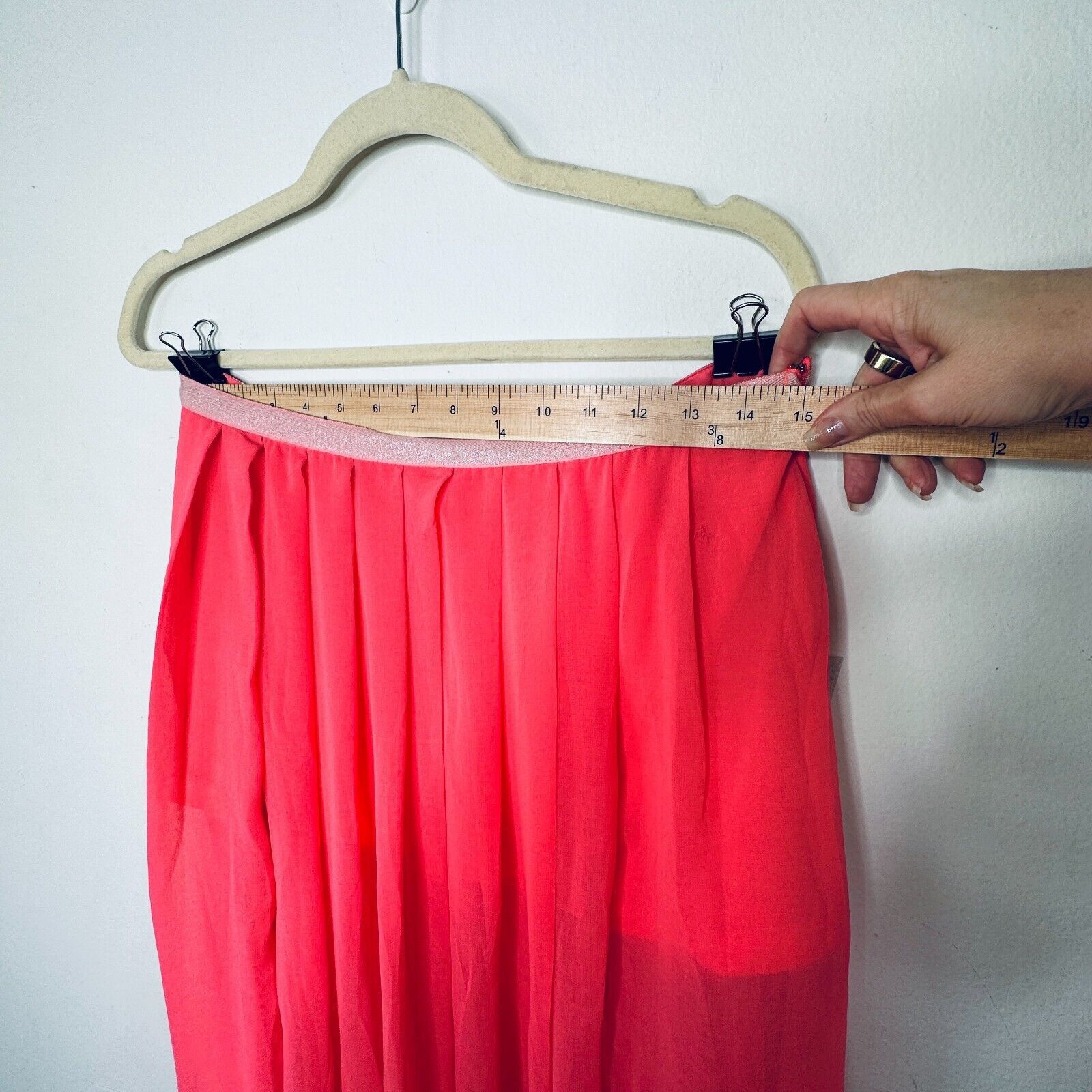Other Love Riche Pink Sheer Maxi Short Slip Silver Shimmer Waist L Size 36" / US 14 / IT 50 - 11 Thumbnail