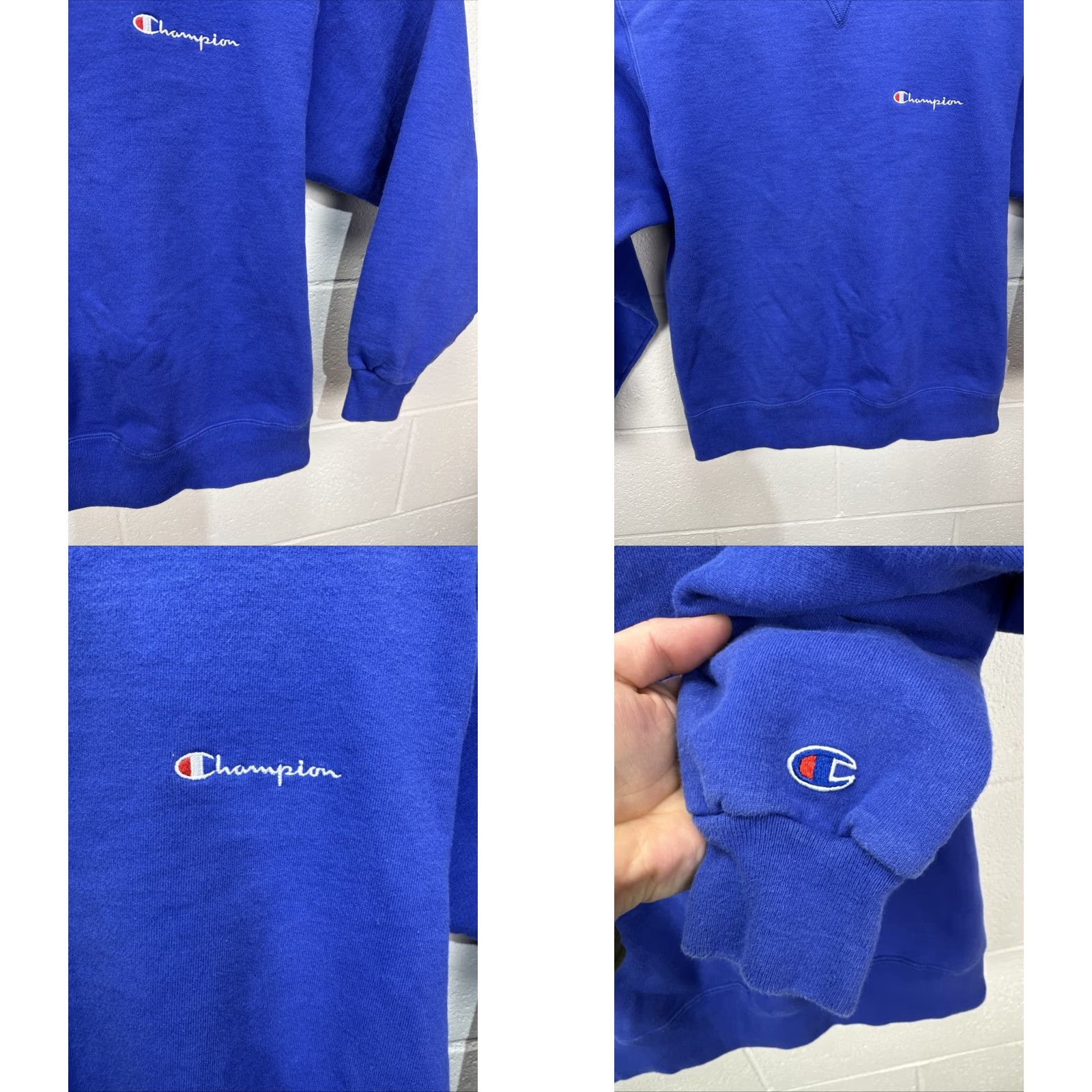 Champion VINTAGE Champion Sweatshirt Men Medium Blue 90s USA Sports Fleece Pullover Crew Neck Size US M / EU 48-50 / 2 - 8 Thumbnail