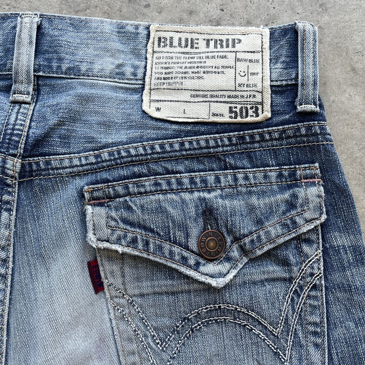 Edwin Vintage Edwin 503 Distressed Jeans Faded Denim Pants W32 Size US 32 / EU 48 - 9 Thumbnail