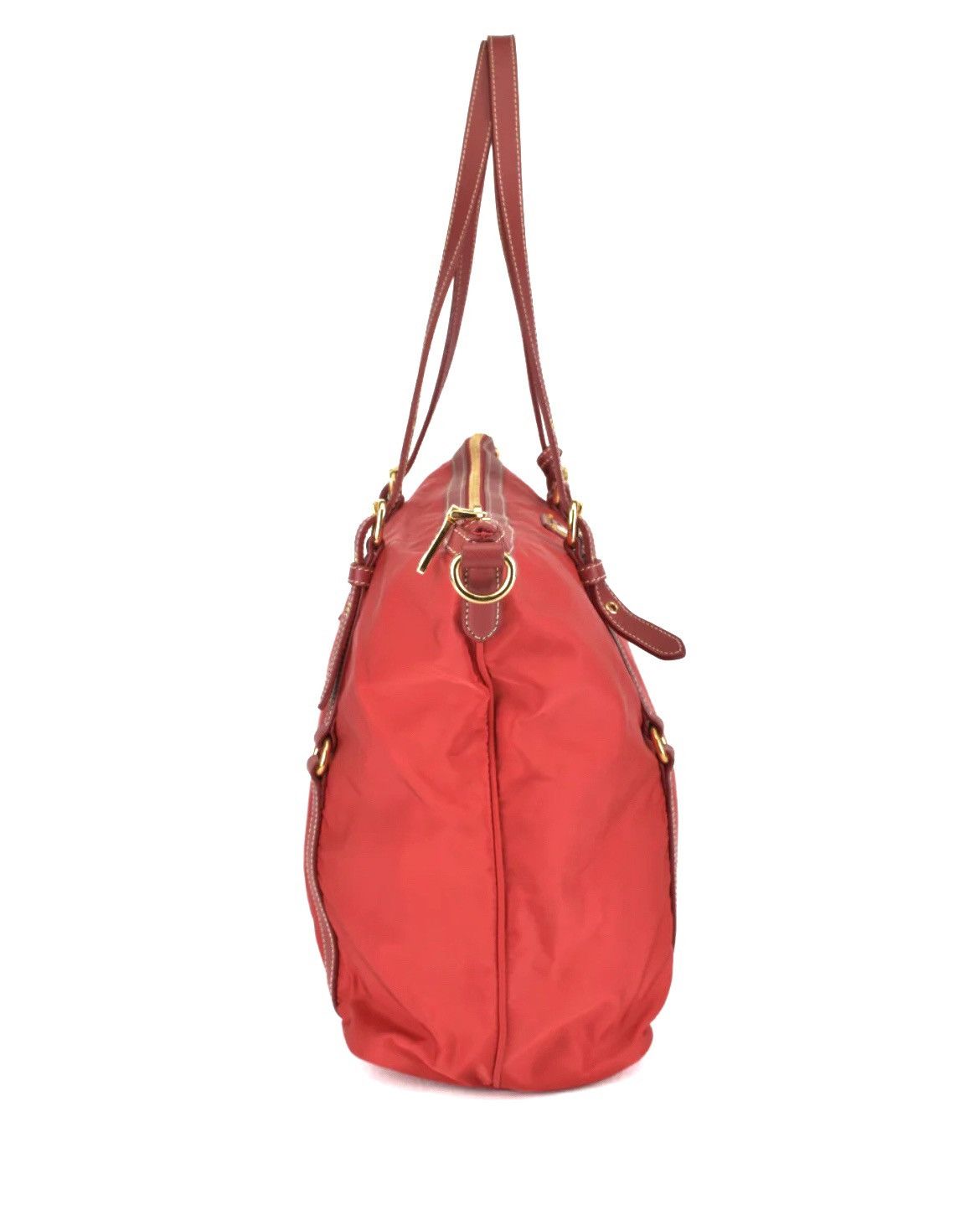 Prada Authentic Prada Tessuto Saffiano Rosso (Red) Nylon Tote Bag Size ONE SIZE - 4 Thumbnail