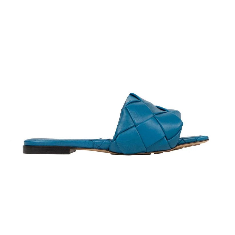 Bottega Veneta o1n1vont1124 Lido Flat Sandals in Blue Size US 4.5 / IT 34.5 - 2 Thumbnail