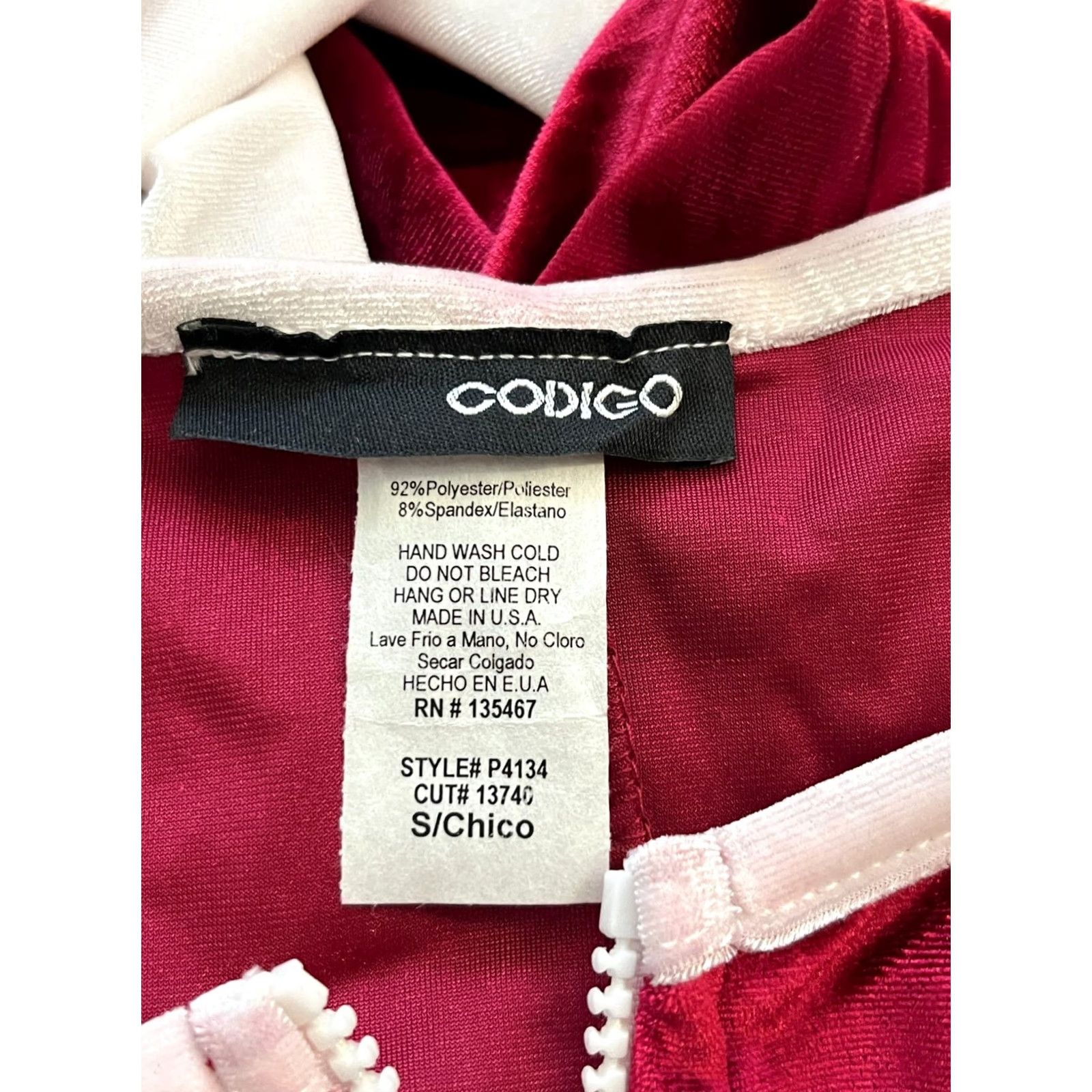Vintage Codigo Women's Yoga Sleeveless Tight 1/4 Zip Round Neck Red Jumpsuit Size S Size 28" / US 6 / IT 42 - 5 Thumbnail