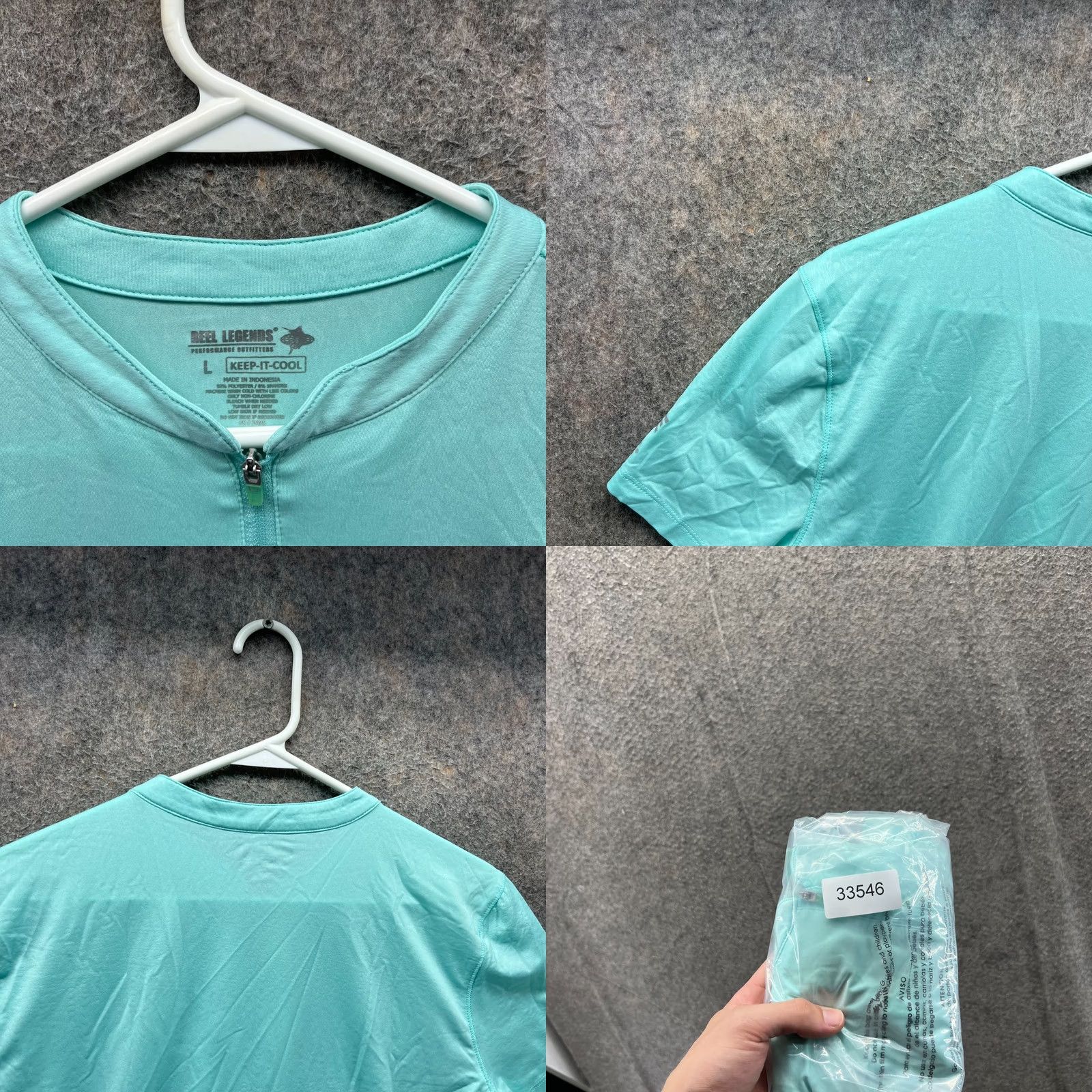 Vintage Reel Legends Shirt Women Large Teal 1/4 Zip Long Sleeve Performance Activewear Fishing Size L / US 10 / IT 46 - 8 Thumbnail