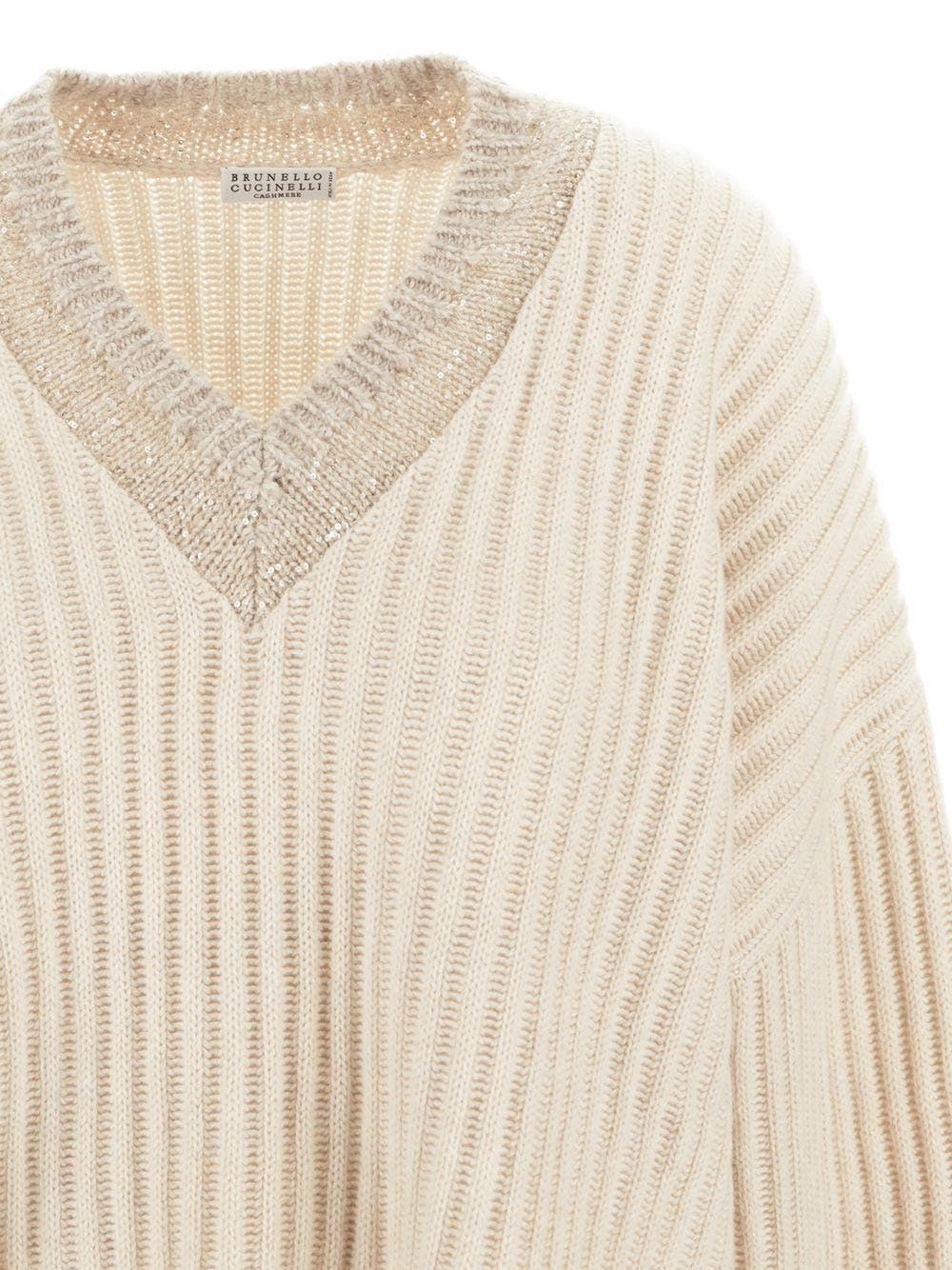 Brunello Cucinelli o1y0725 Cashmere Blend Sweater in Beige Size M / US 6-8 / IT 42-44 - 3 Thumbnail