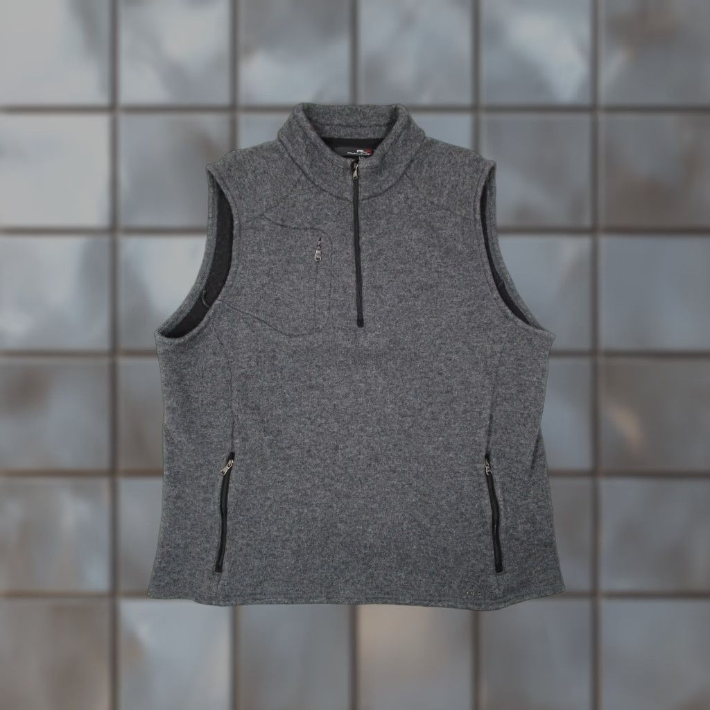 RLX Ralph Lauren VINTAGE RLX Ralph Lauren Vest Shirt Mens XL Gray Wool Blend 1/4 Zip Pockets Golf Mens Size US XL / EU 56 / 4 - 1 Thumbnail