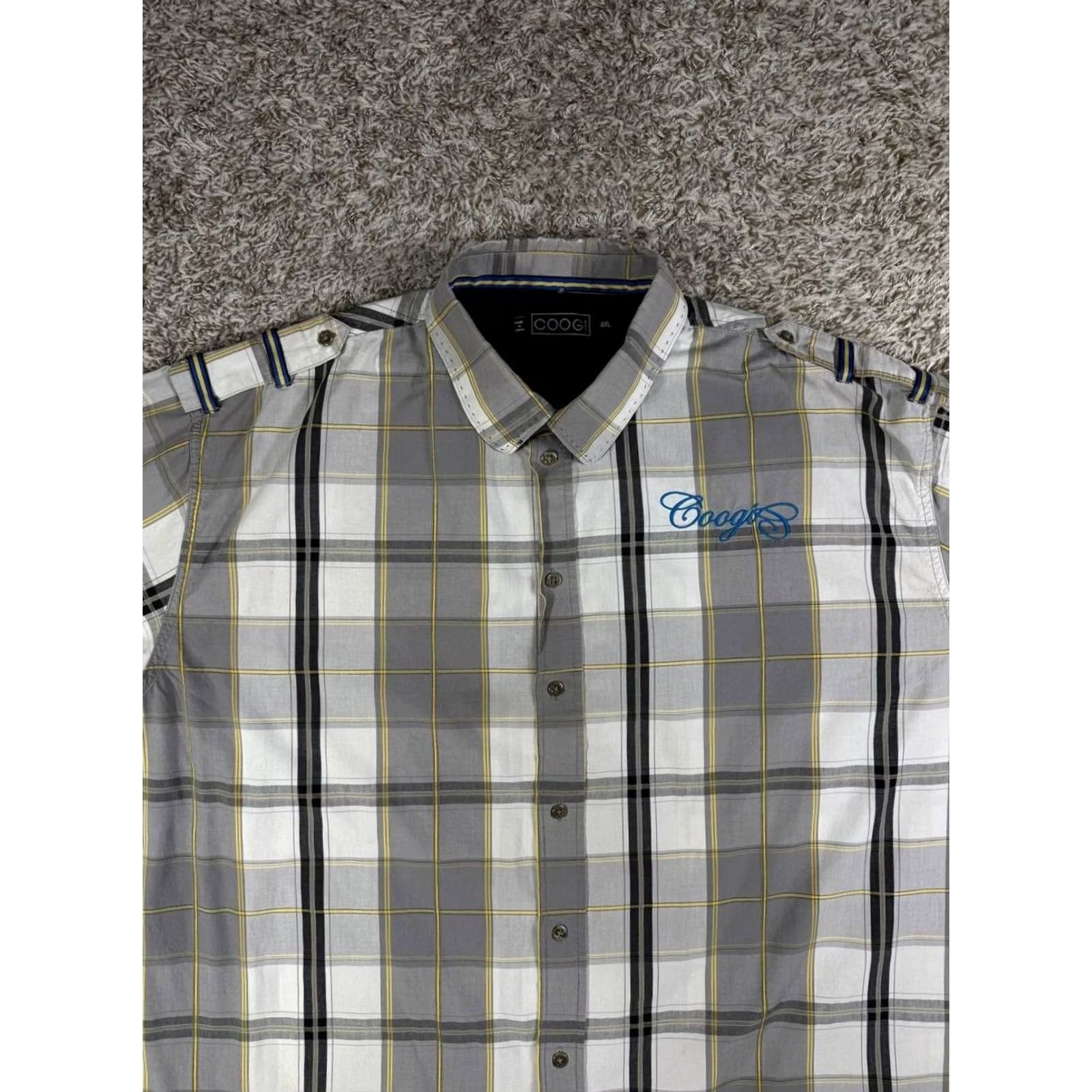 Coogi COOGI Button Down Plaid Shirt Men's Size 4XL Patch Multicolor Size US XXL / EU 58 / 5 - 2 Thumbnail