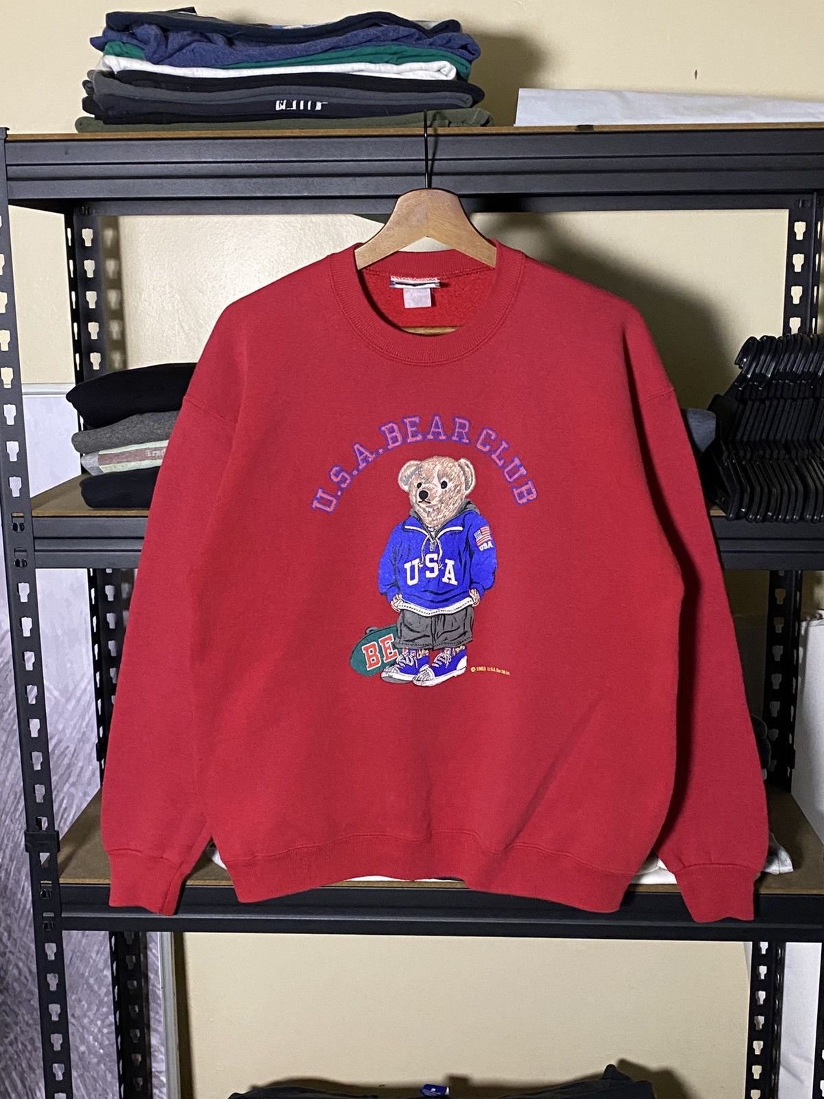 Lee Vintage 90’s USA Bear Club Sweatshirt Size US M / EU 48-50 / 2 - 1 Thumbnail