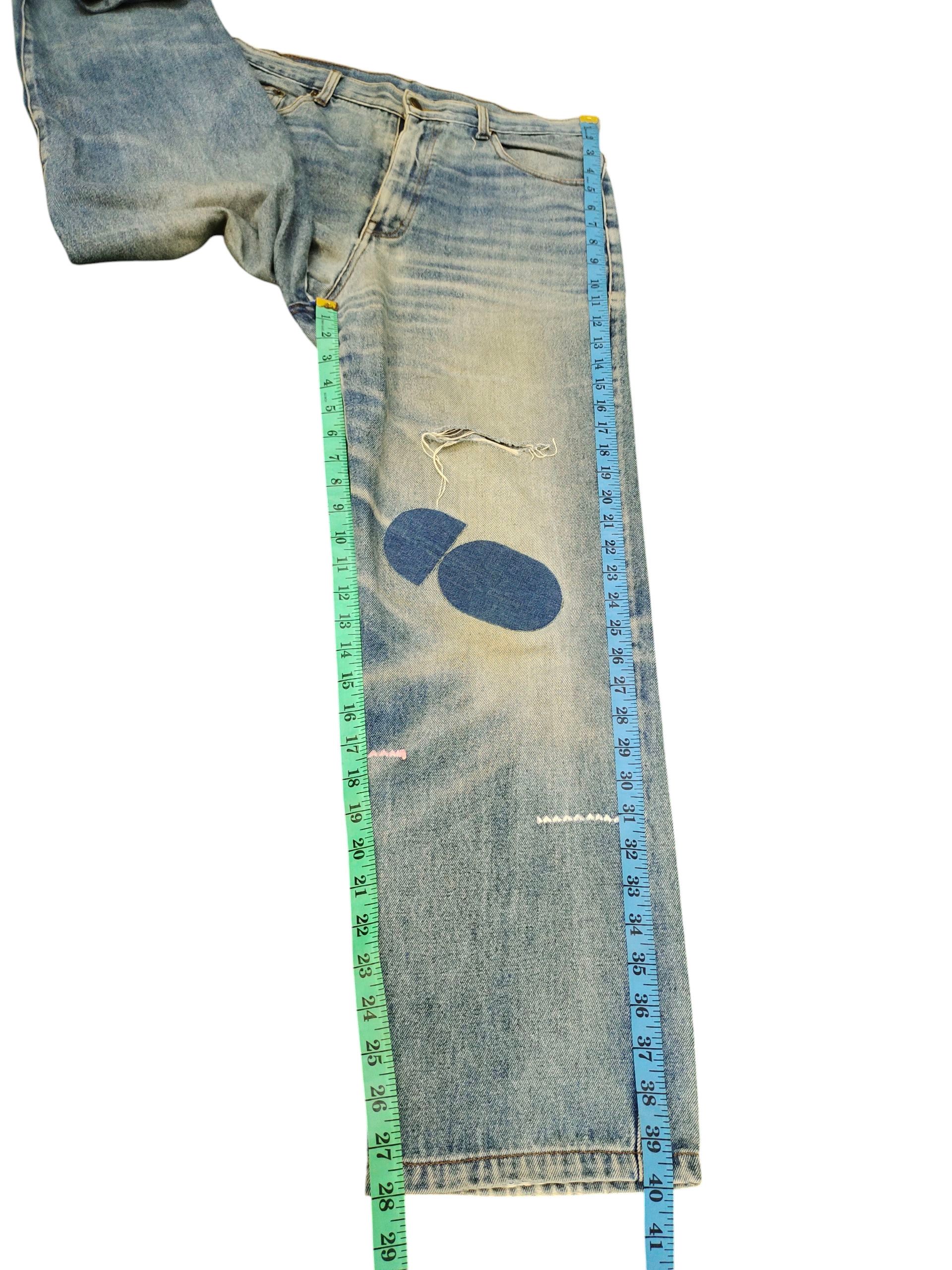 Comme des Garcons × Undercover Vintage 90s Nepura Japan Clawmark Distress Faded Denim Jeans Size US 32 / EU 48 - 15 Thumbnail