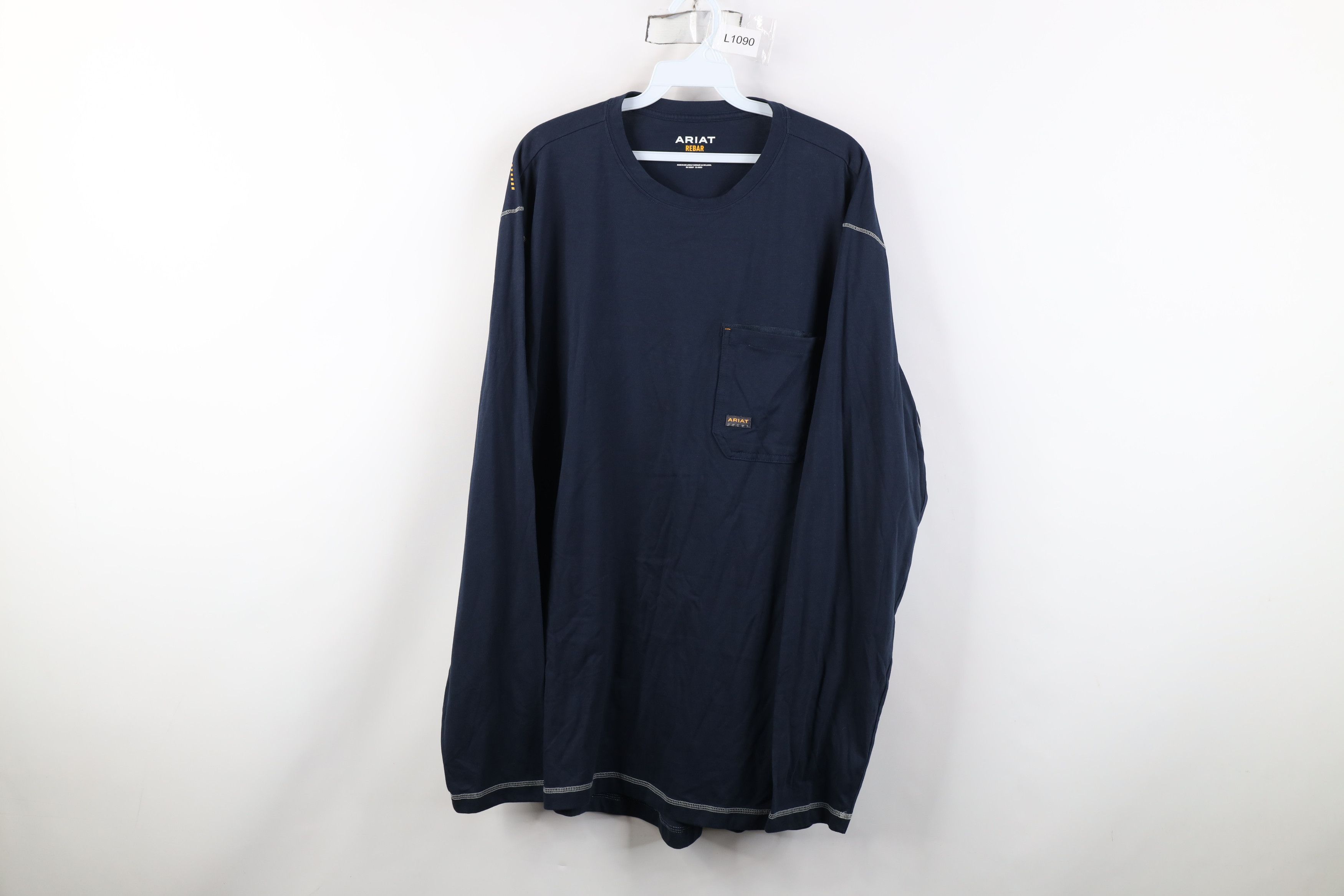 Ariat Ariat Rebar Long Sleeve Pocket T-Shirt Navy Blue Workwear Size US XL / EU 56 / 4 - 1 Thumbnail