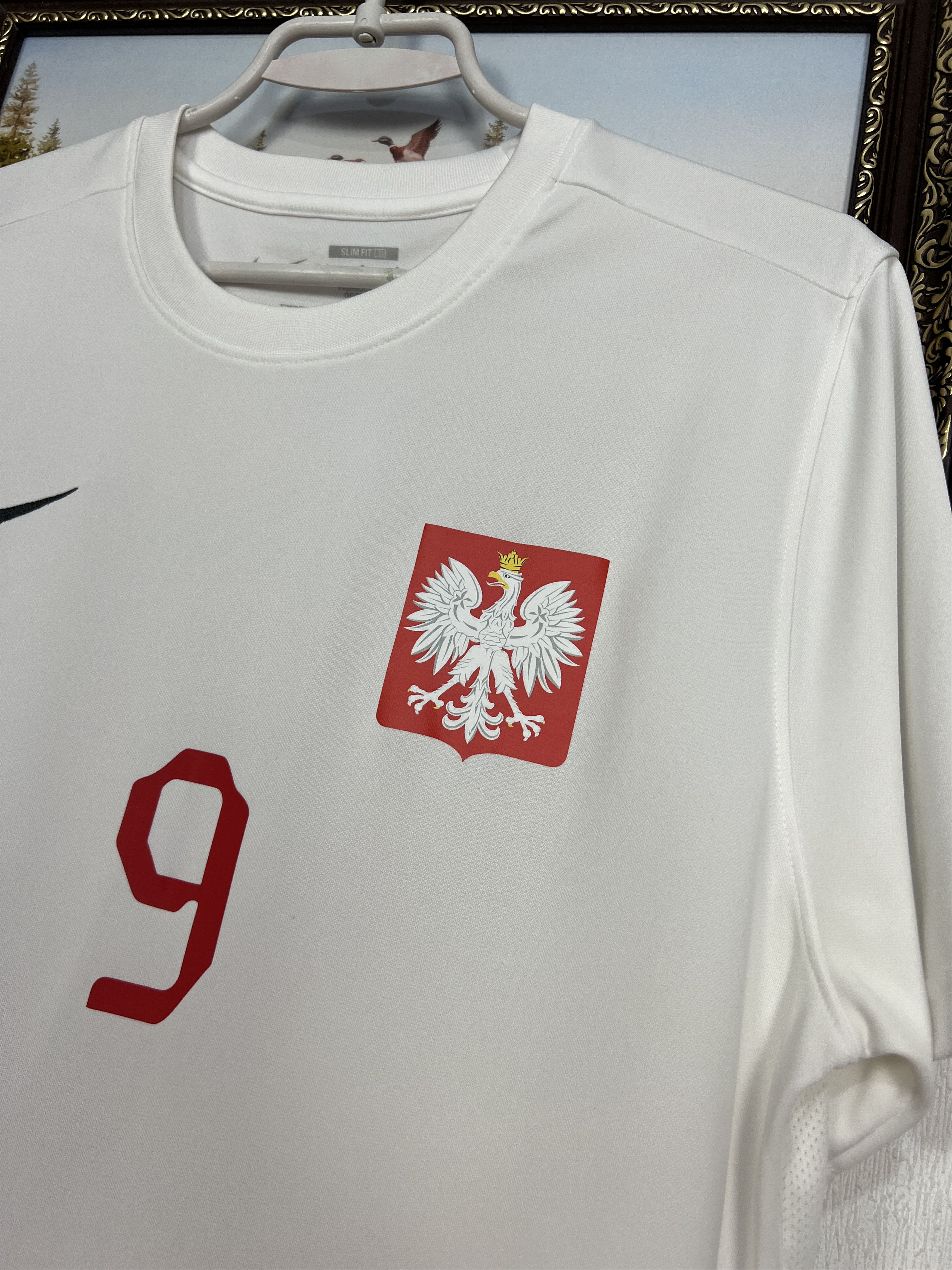 Nike Poland football shirt 2010 Soccer Nike #9 Lewandowski Jersey Size US L / EU 52-54 / 3 - 4 Thumbnail