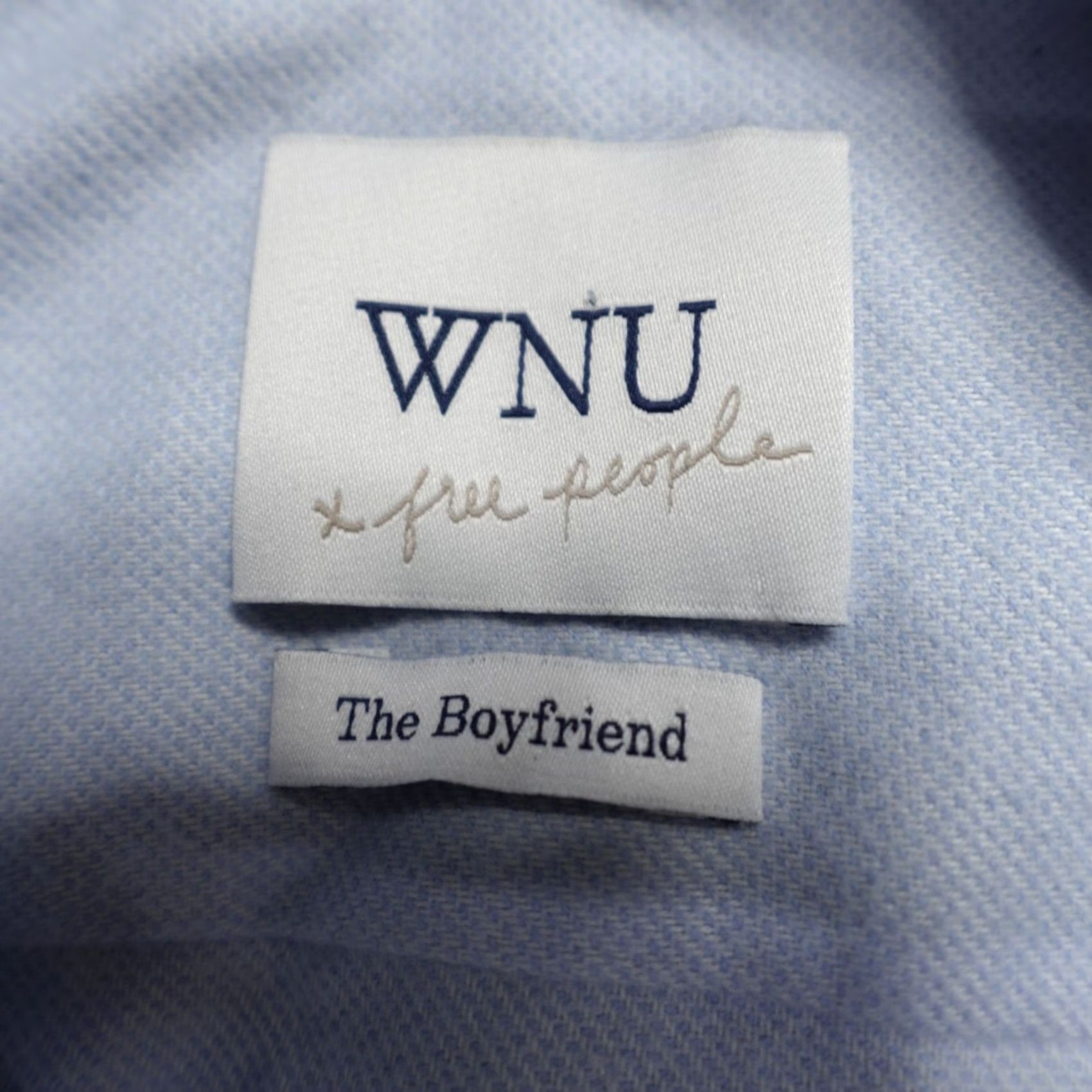Free People WNY Free People Womens Shirt 10 Blue Flannel The Boyfriend Made In Portugal Size L / US 10 / IT 46 - 4 Thumbnail