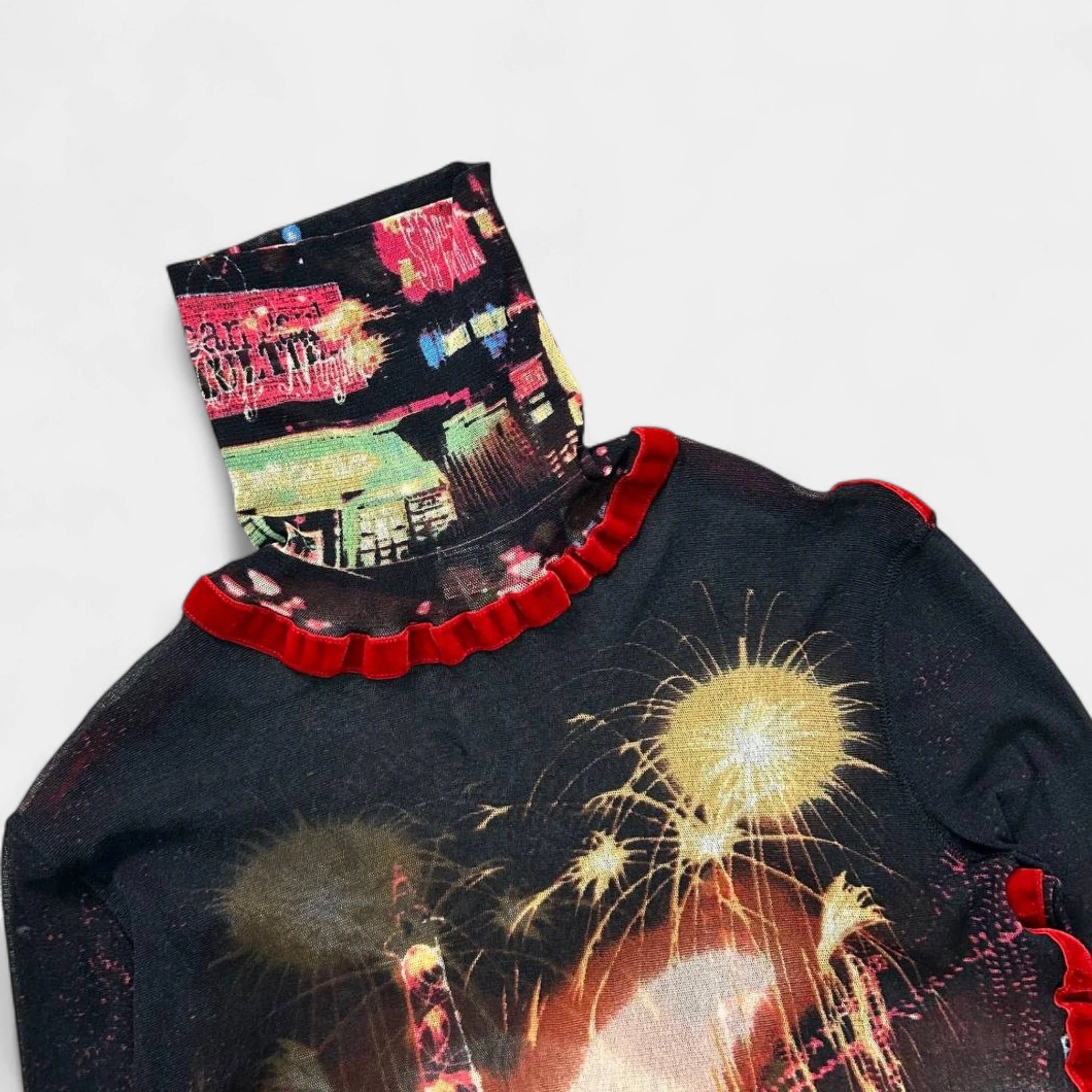Jean Paul Gaultier Jean Paul Gaultier "Pigalle" Paris Lights Mesh Graphic Longs Size US M / EU 48-50 / 2 - 2 Thumbnail