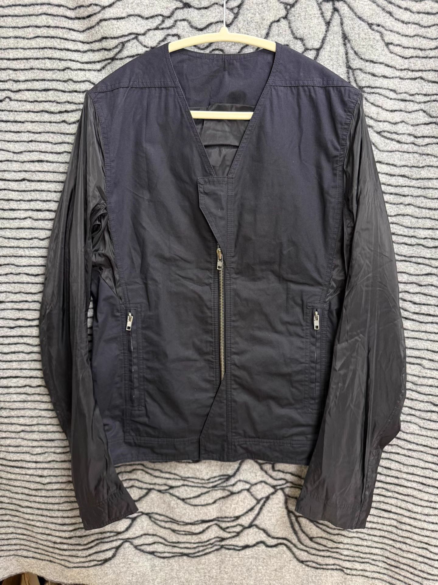 Rick Owens Rick Owens Mesh & Leather Panel Collarless Jacket K20 Size US L / EU 52-54 / 3 - 2 Thumbnail