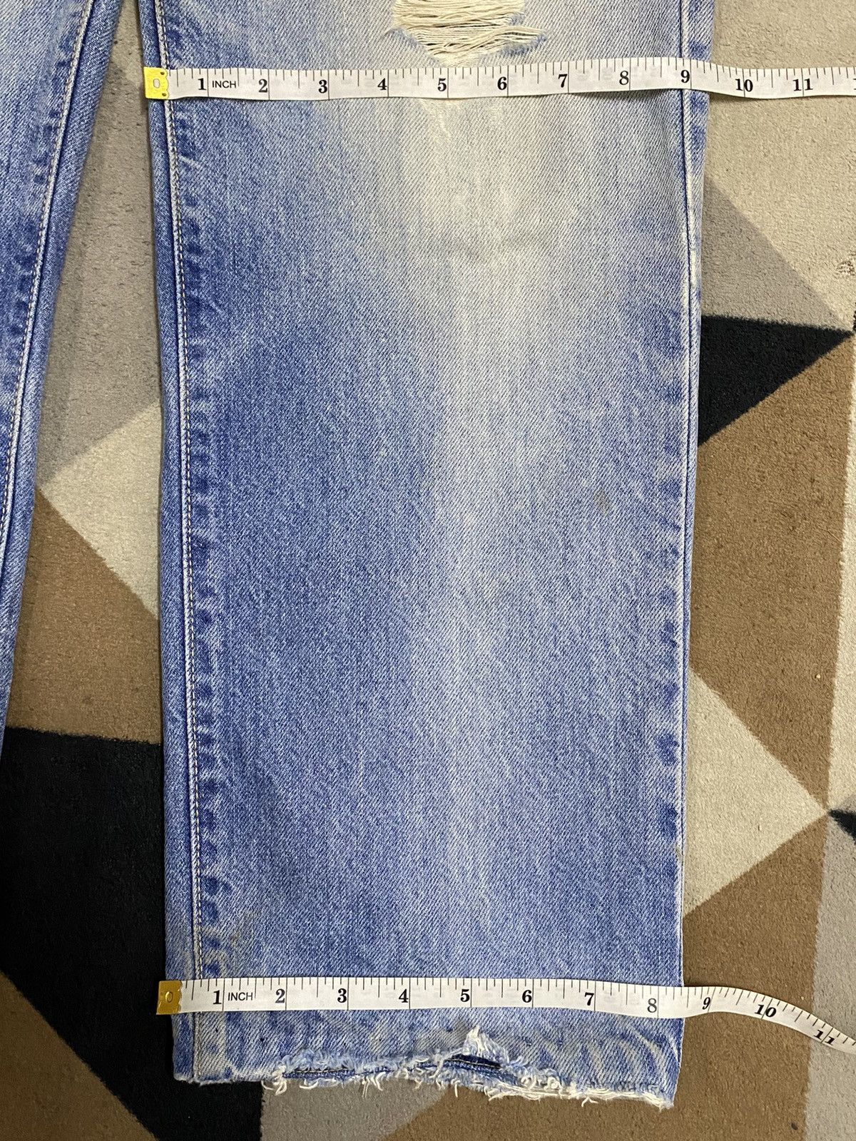 Edwin Vintage Edwin US Classic Blue Wash Distressed Jeans Size US 32 / EU 48 - 16 Thumbnail