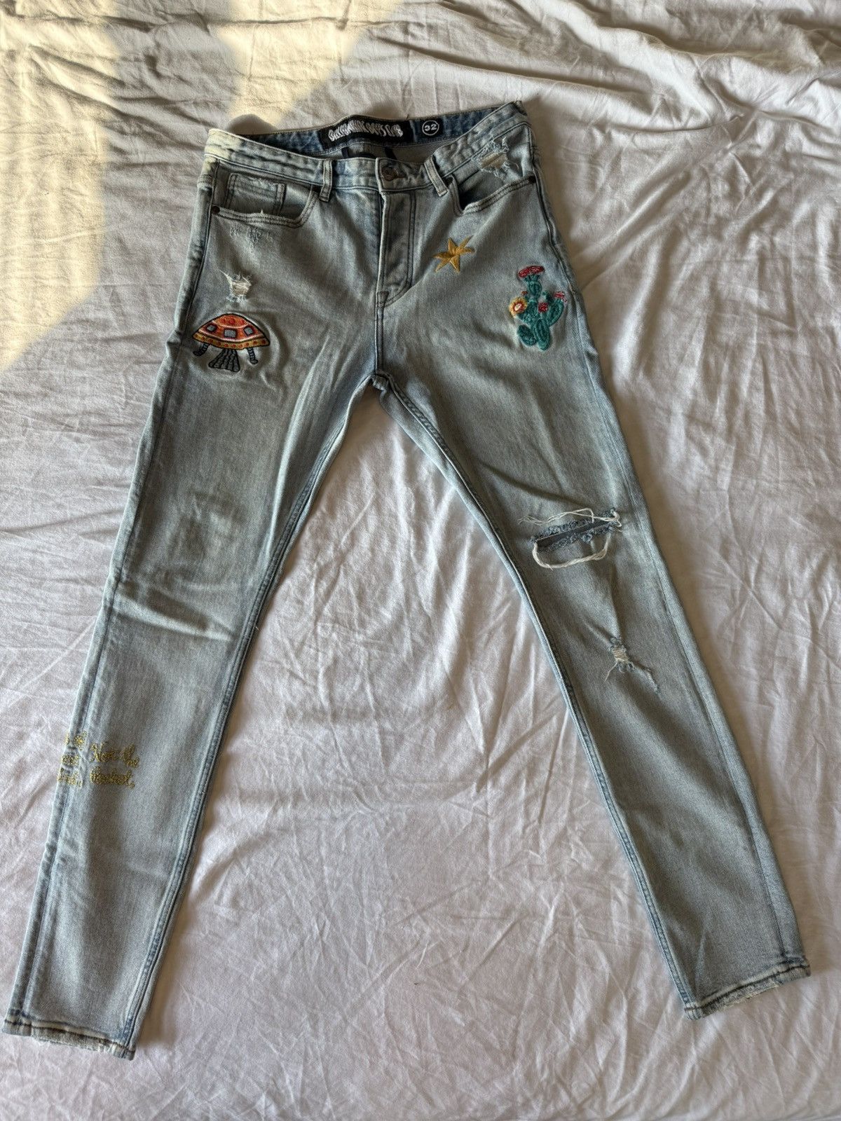 Billionaire Boys Club Billionaire Boys Club Men Light Wash Skinny Jean Embroidered Size US 32 / EU 48 - 1 Thumbnail