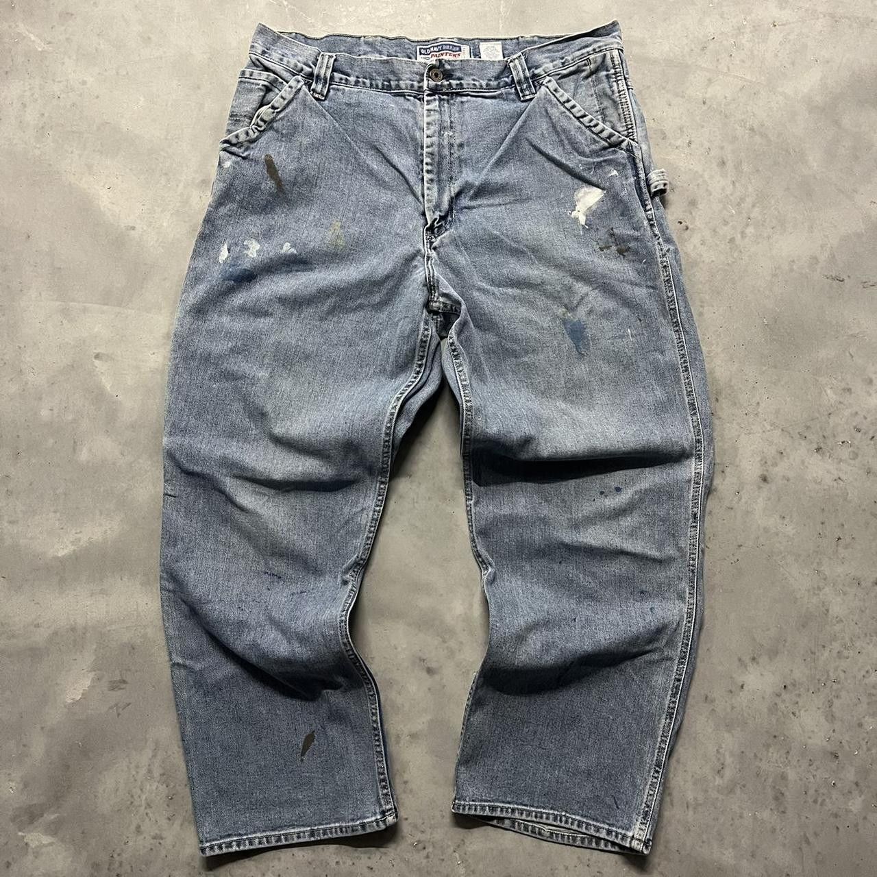 Vintage Crazy y2k Baggy Paint Splatter Dungarees Skater Jeans. Grailed