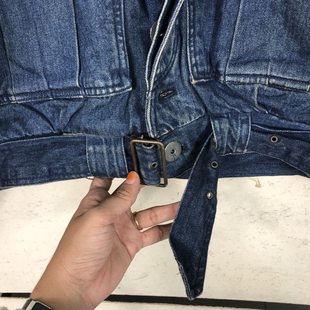 Issey Miyake 📌Vintage Denim Bomber Jacket Pezzo Bondage Blanket Size US M / EU 48-50 / 2 - 12 Thumbnail