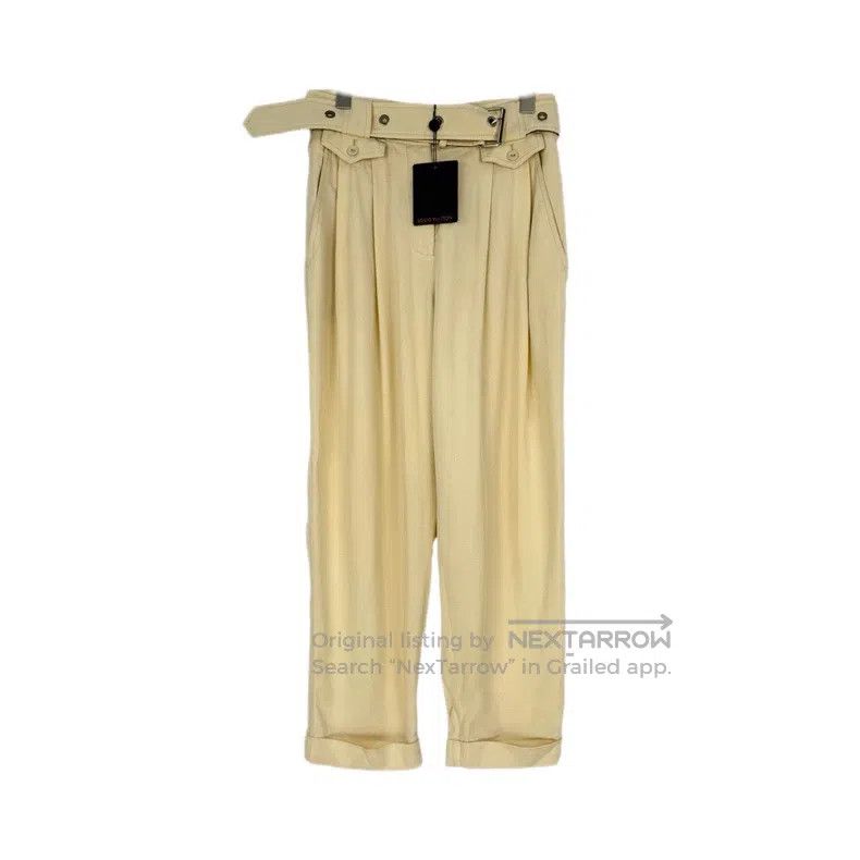 Louis Vuitton Louis Vuitton Beige presbyopic leather-label belted trouse Size US 38 / EU 54 - 2 Thumbnail