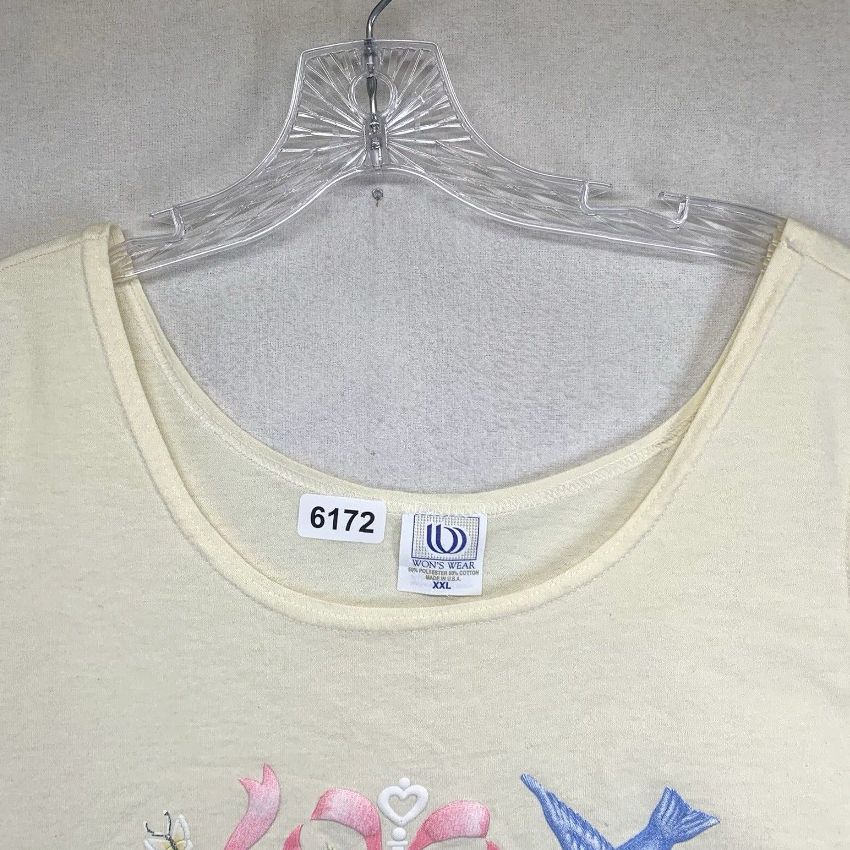 Vintage VINTAGE Women's Tank Top 2XL Ivory Blue Birds Botanical Sleeveless Casual All Seasons 90s Cottagecore Size XXL / US 16-18 / IT 52-54 - 5 Thumbnail
