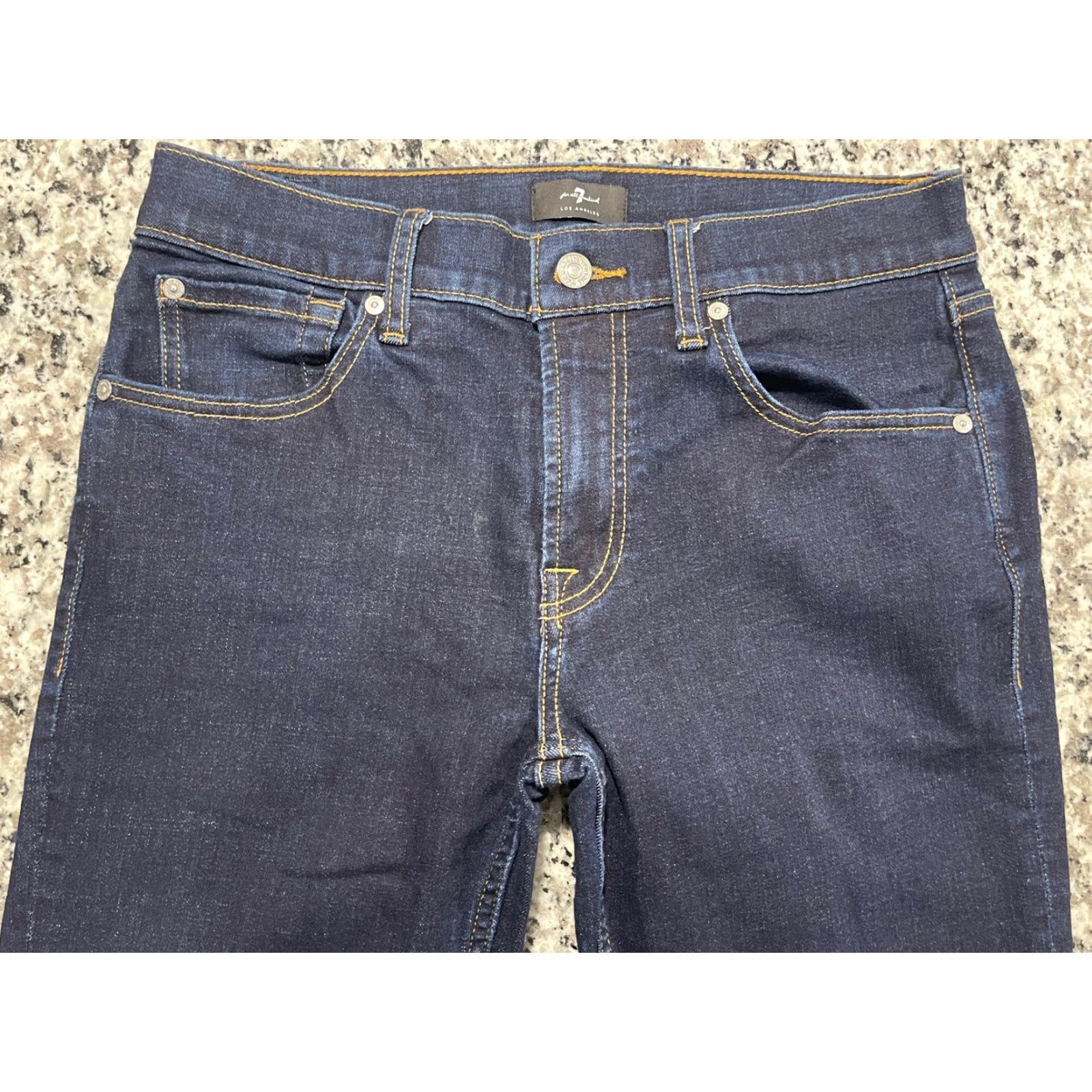 7 For All Mankind 7 For All Mankind Jeans Slimmy Stretch Denim 32x33 Dark Blue Men Regular Inseam 33 Blues Denim Jeans Mens Stretch Pattern Solid Size US 32 / EU 48 - 4 Thumbnail