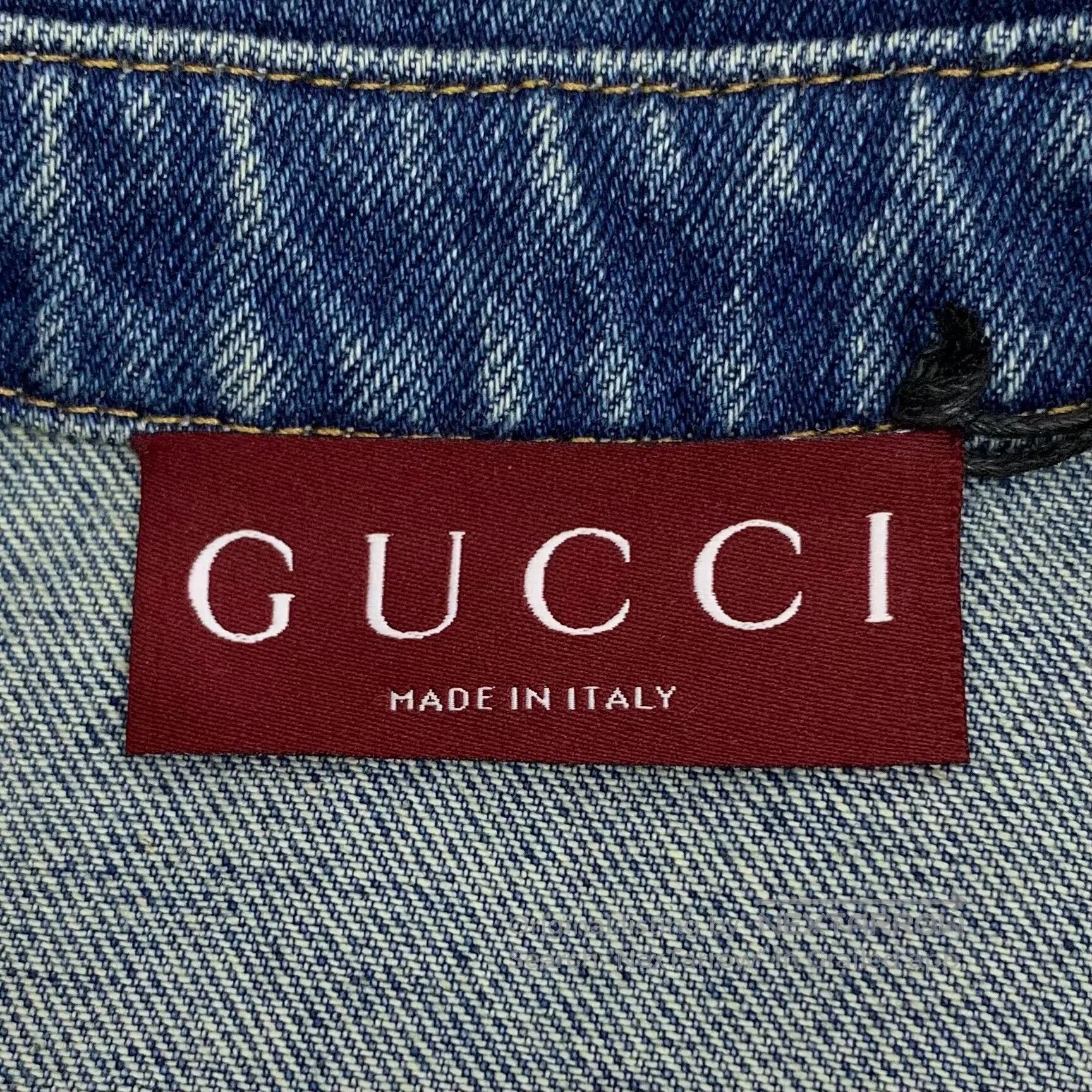 Gucci Guicci Blue washed logo lettering printed cotton button-do Size M / US 6-8 / IT 42-44 - 6 Thumbnail