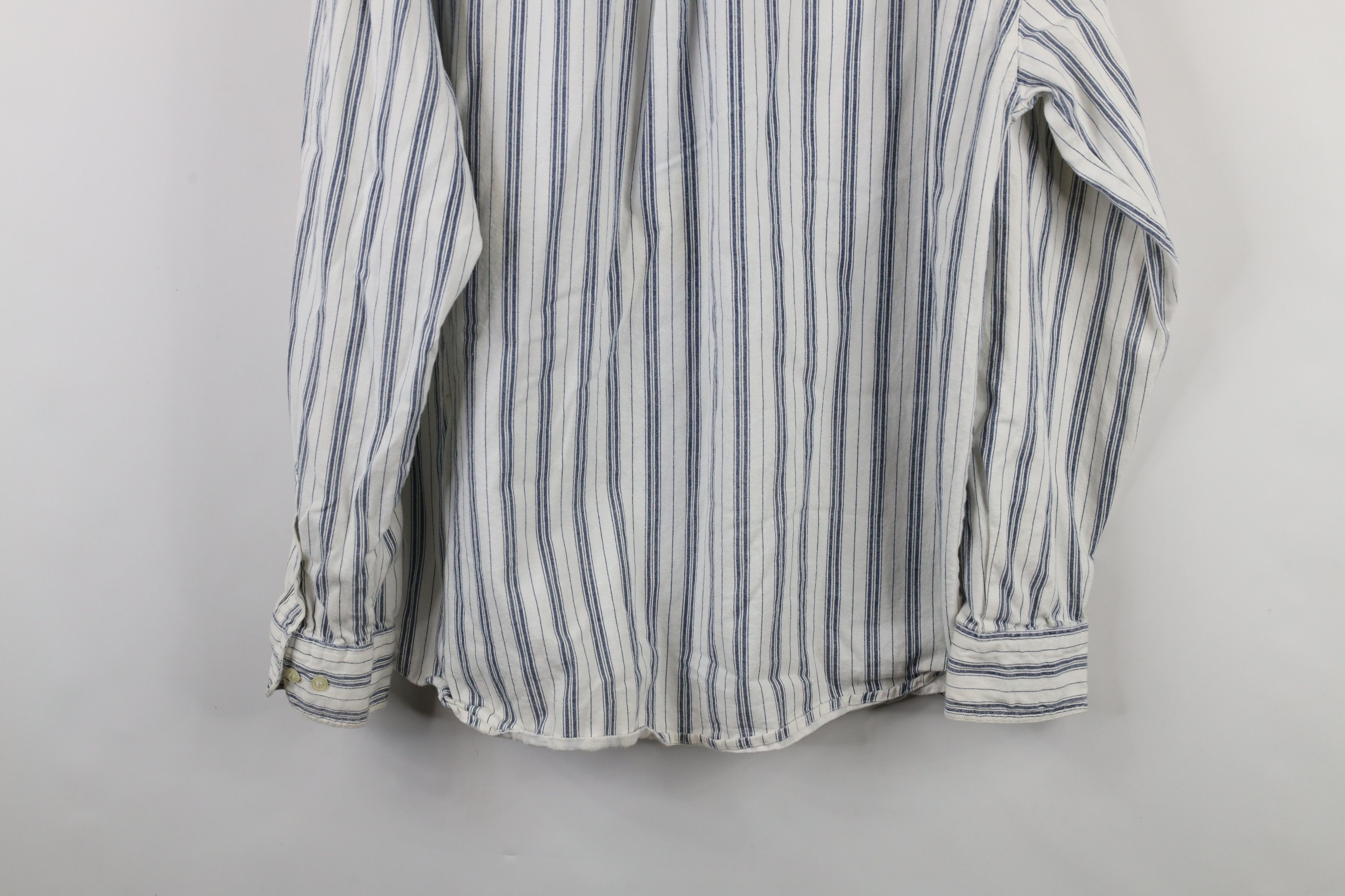 Vintage Vintage 90s Streetwear Fit Band Collar Button Shirt White Size US XL / EU 56 / 4 - 11 Thumbnail