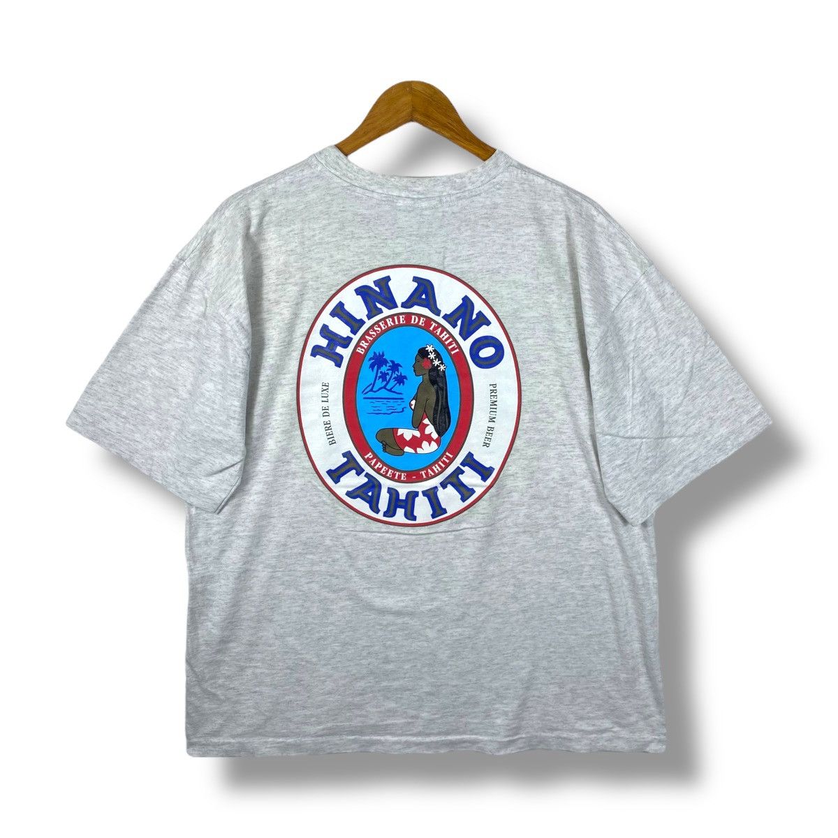 Vintage Vintage 90's HINANO TAHITI Beer Graphic Tee Shirt Size US XL / EU 56 / 4 - 1 Thumbnail