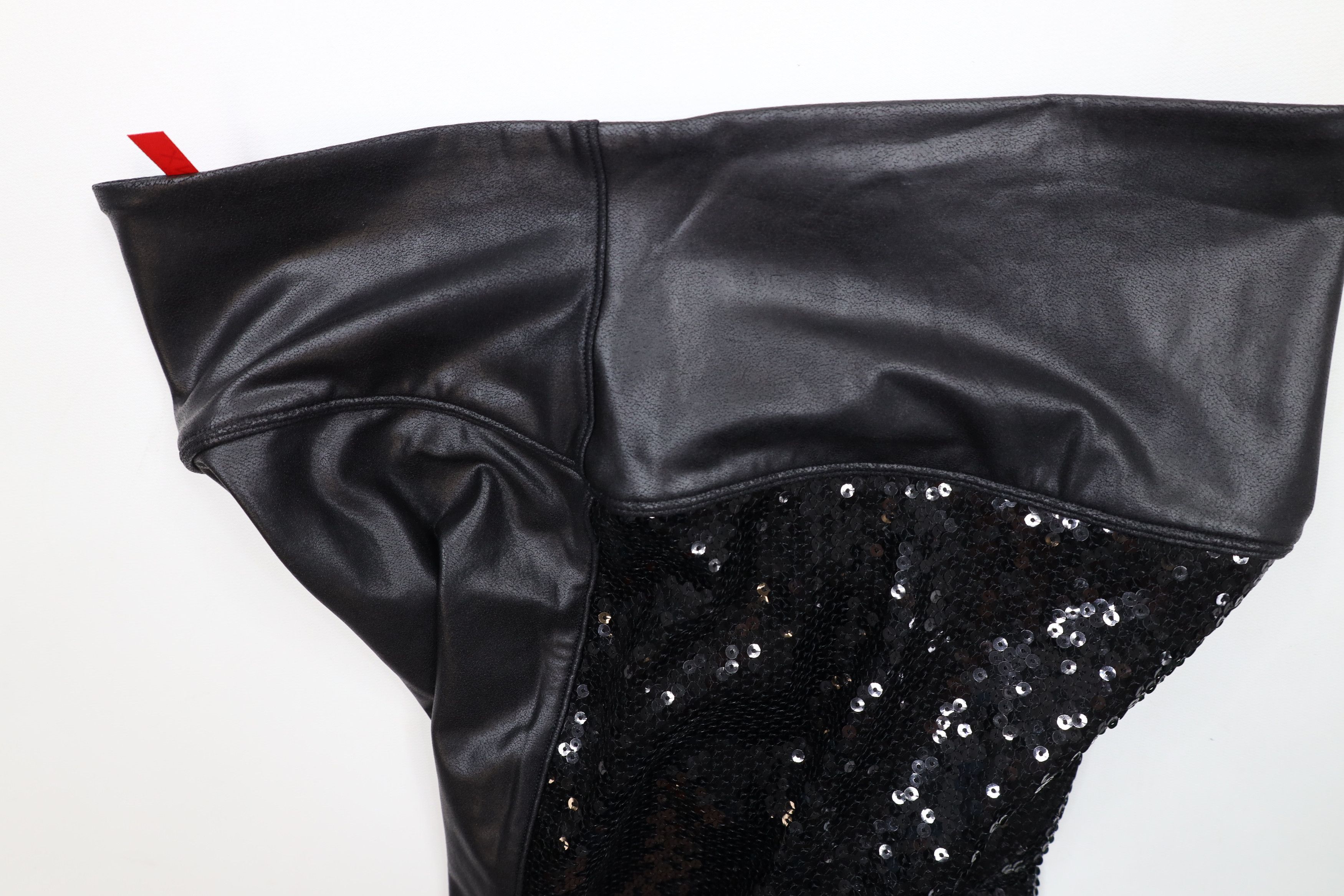 Spanx × Vintage Spanx Faux Leather Sequined Stretch Shapewear Leggings Black Size 30" / US 8 / IT 44 - 7 Thumbnail