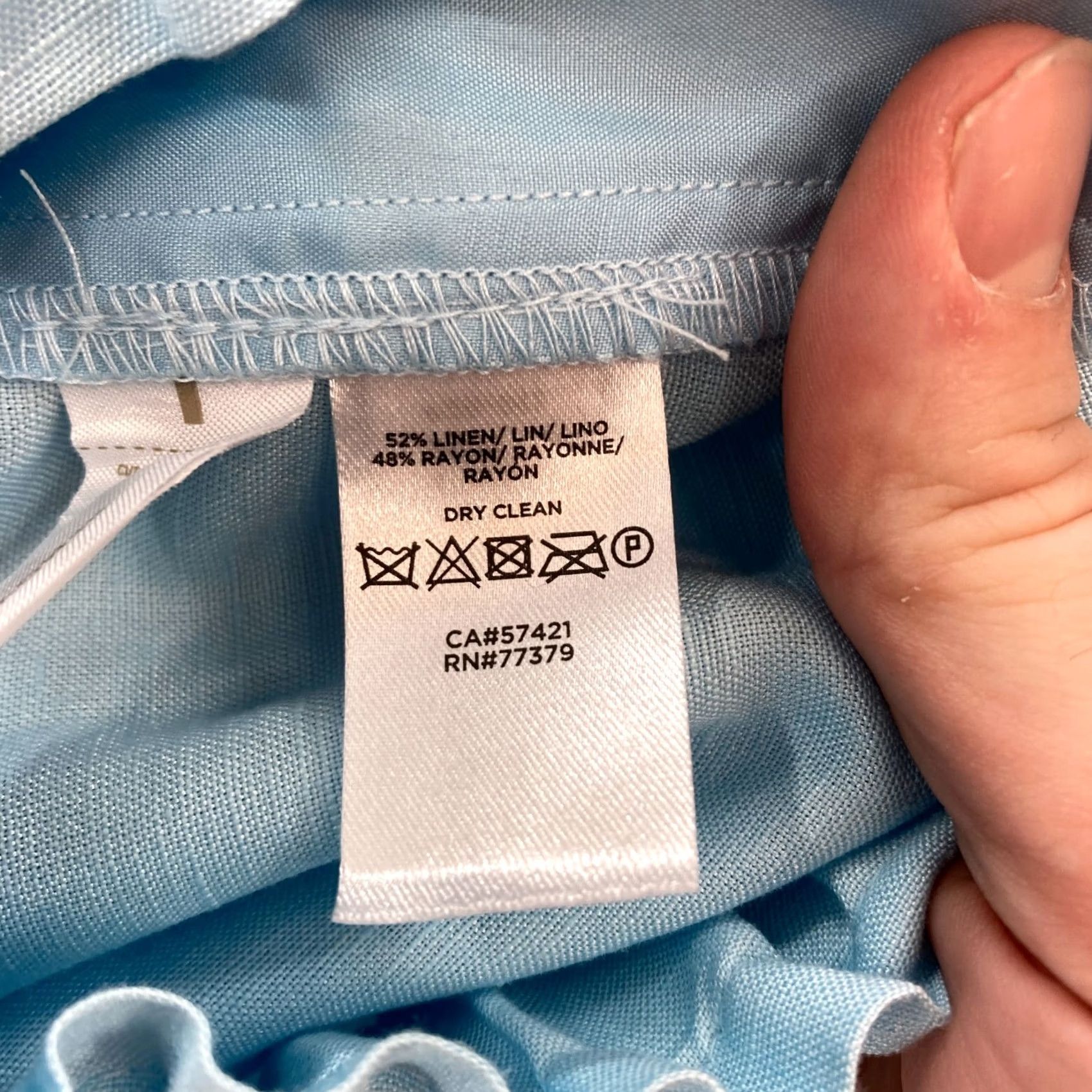 Ann Taylor Ann Taylor Pull On Wide Leg Crop Pants Women's Large Petite Blue Linen Beachy Size 24" / US 00 / IT 34 - 6 Thumbnail