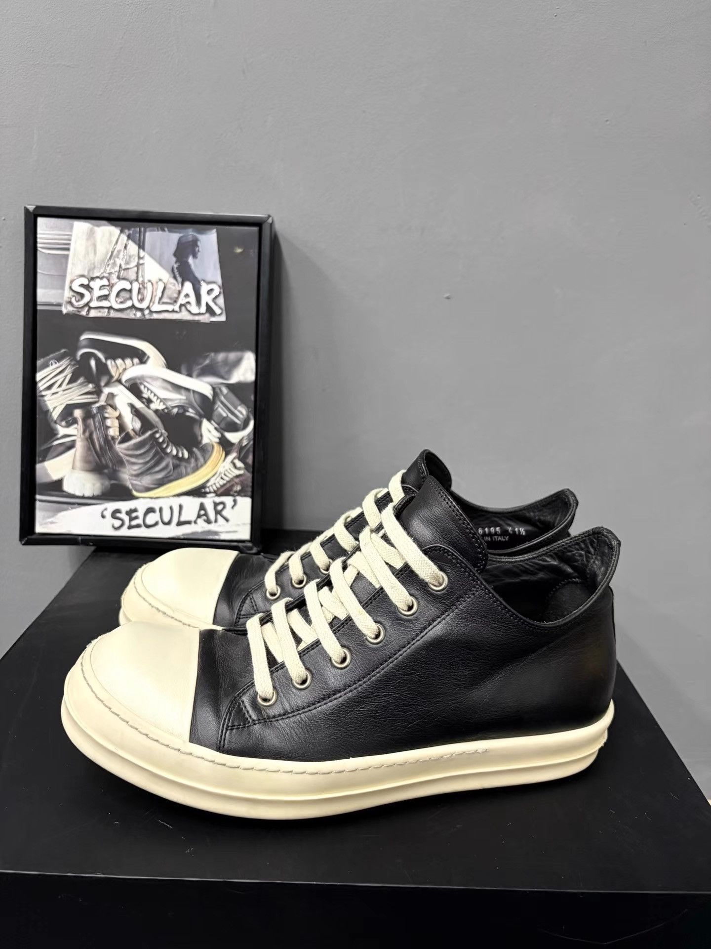Rick Owens Rick Owens Classic Black White Low Sneakers K34 Size US 8.5 / EU 41-42 - 2 Thumbnail